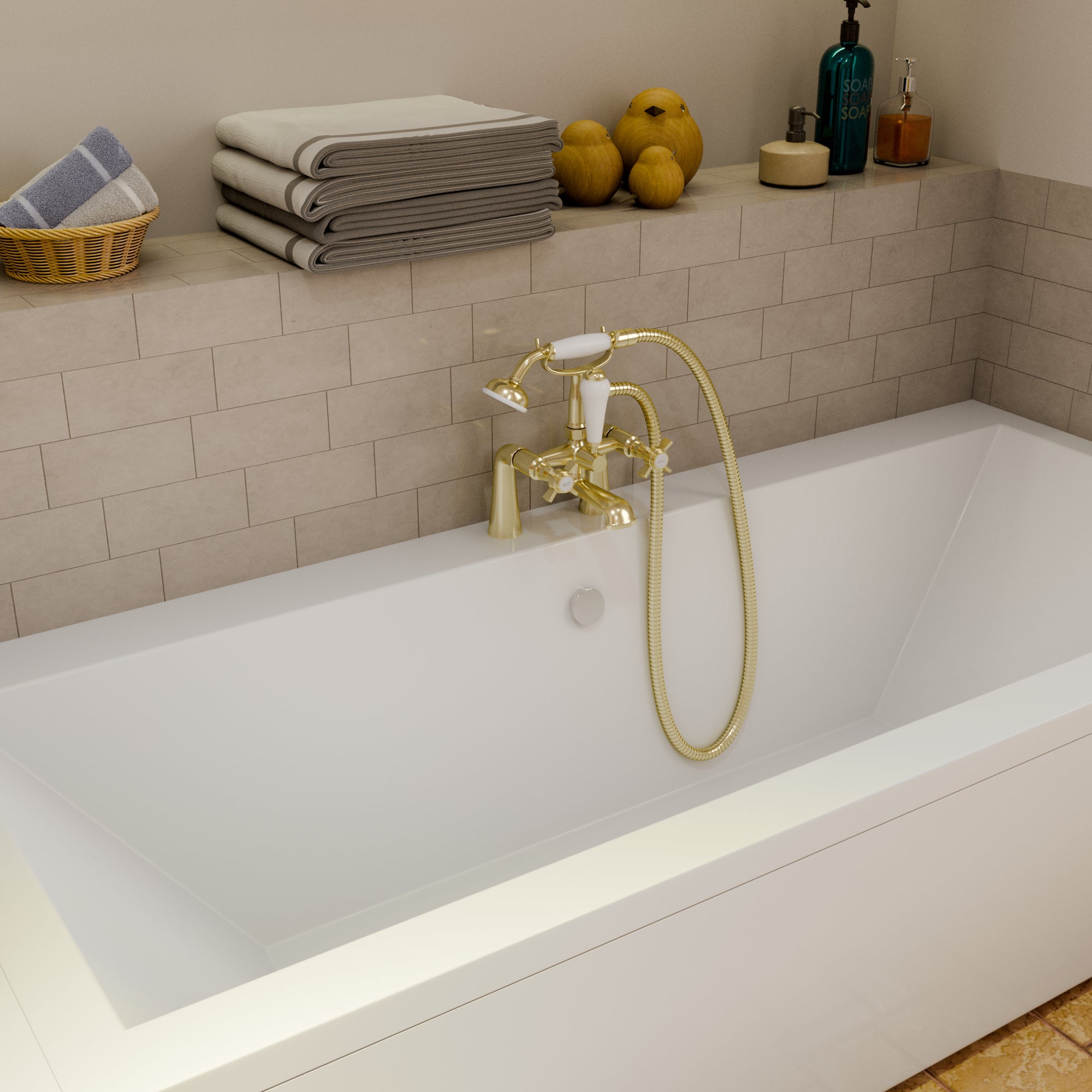 Ripple Traditional Bath Shower Mixer Tap