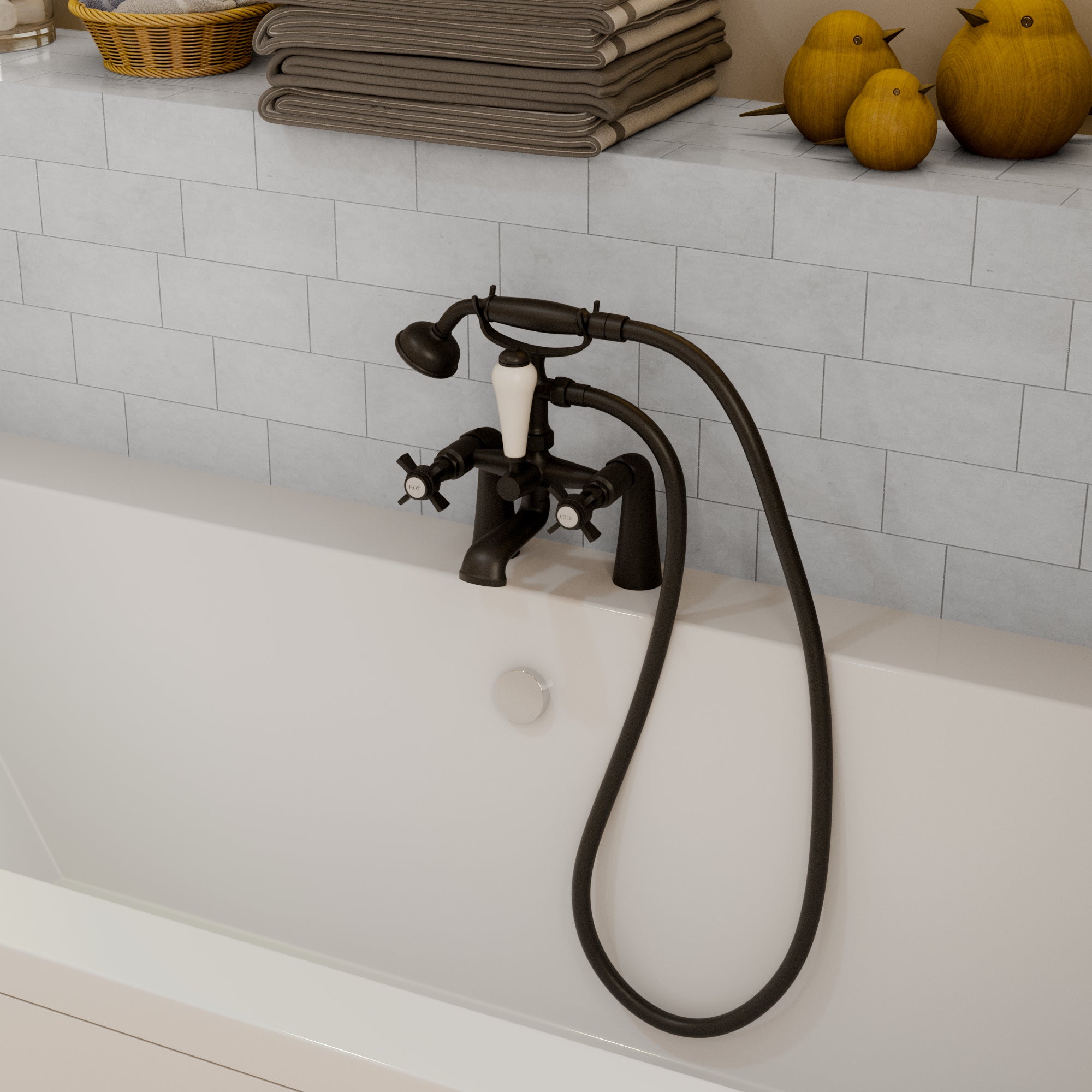 Ripple Traditional Bath Shower Mixer Tap