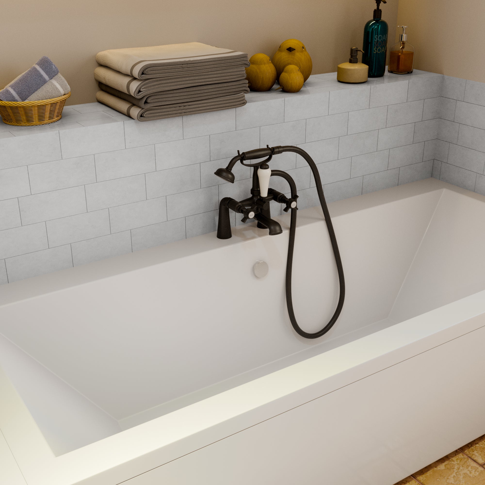 Ripple Traditional Bath Shower Mixer Tap