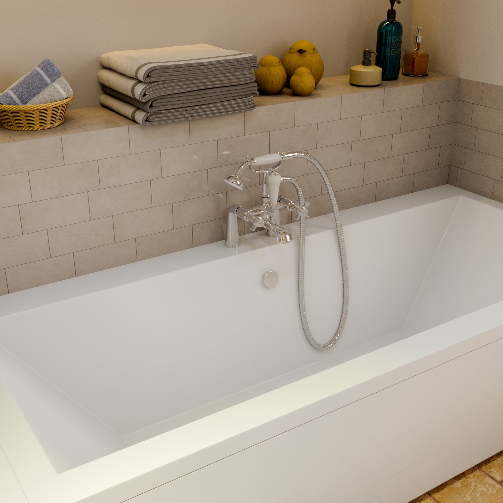Ripple Traditional Bath Shower Mixer Tap