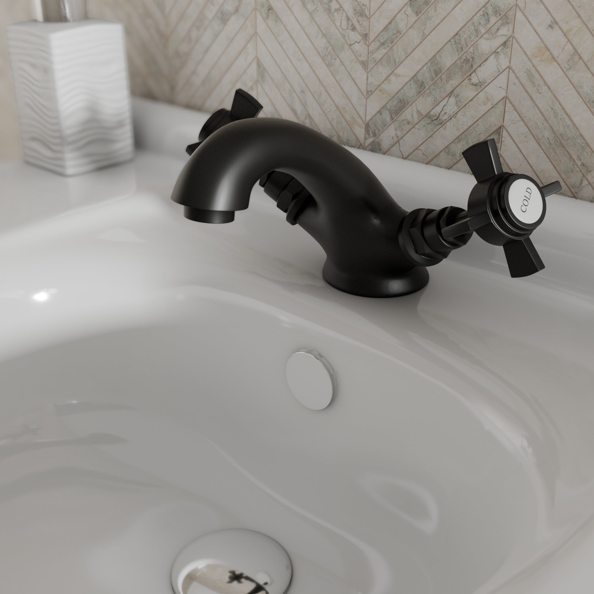 Ripple Basin Mixer Tap with Push Button Waste