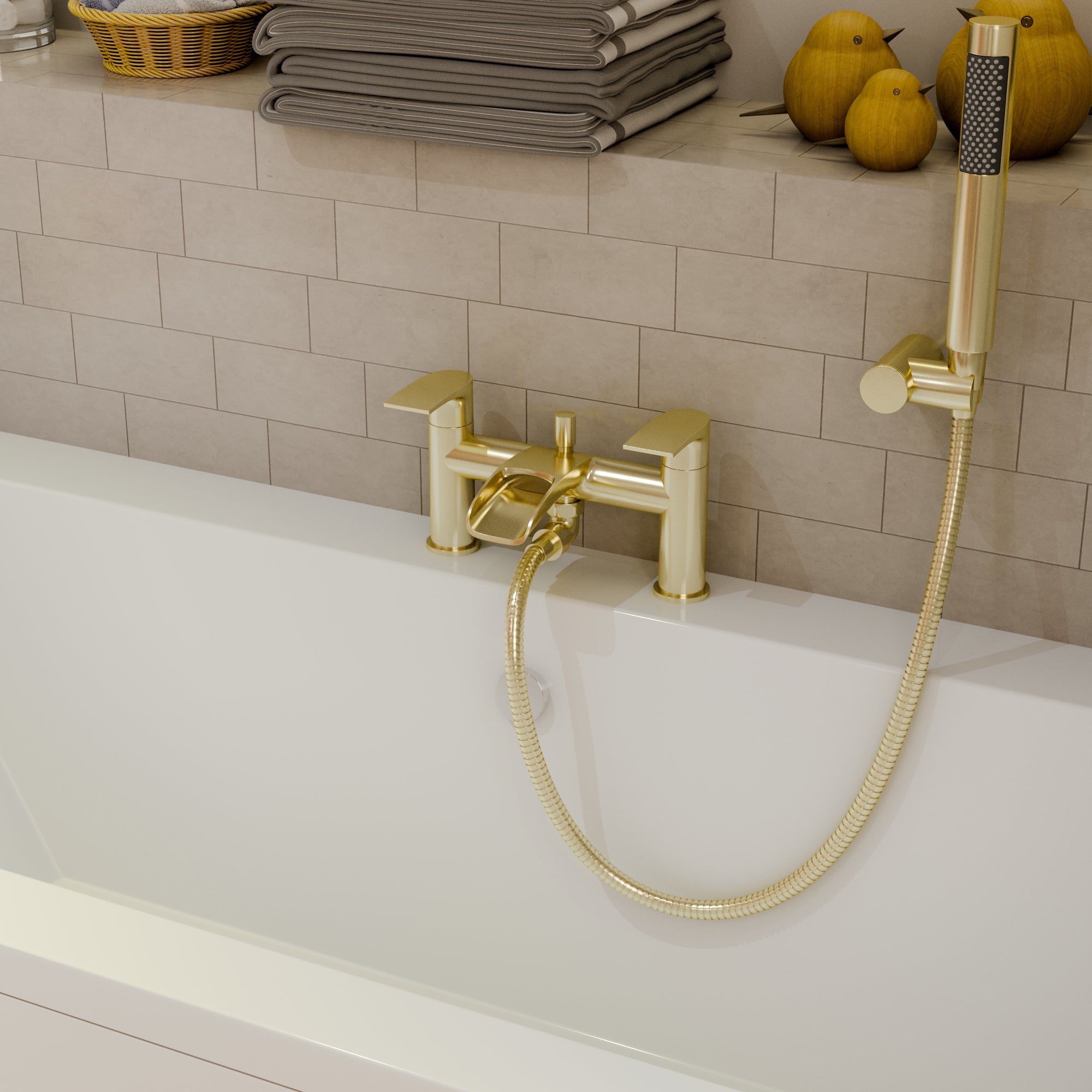 Stream Round Waterfall Bath Shower Mixer Tap
