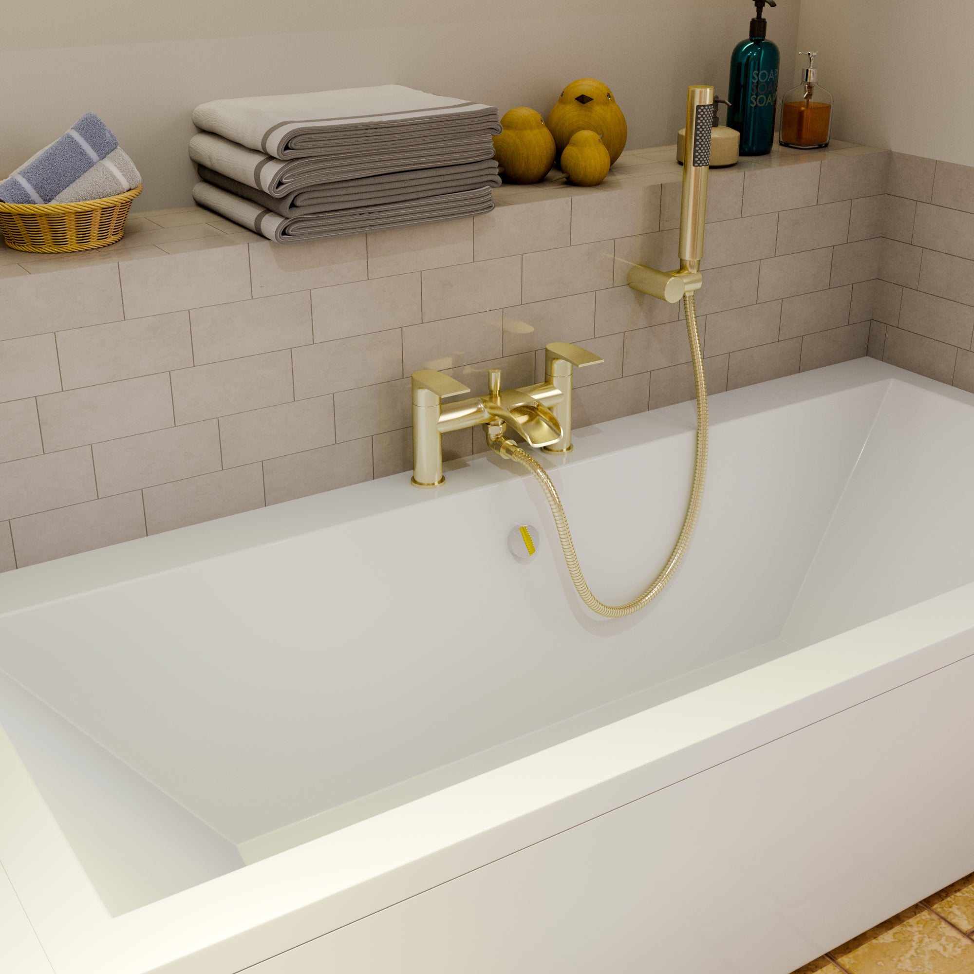 Stream Round Waterfall Bath Shower Mixer Tap