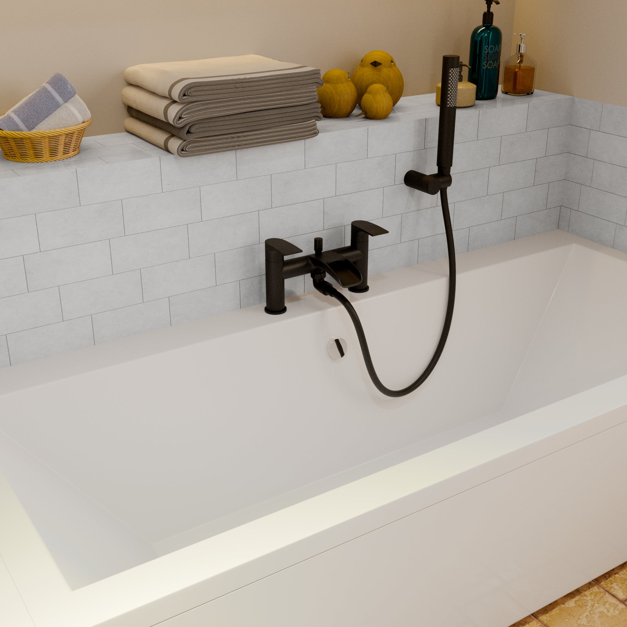 Stream Round Waterfall Bath Shower Mixer Tap