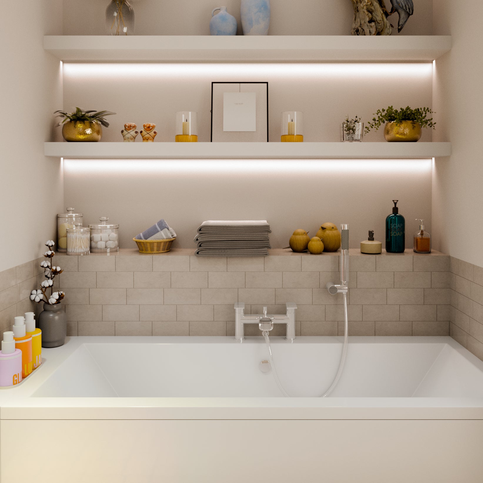 Stream Round Waterfall Bath Shower Mixer Tap