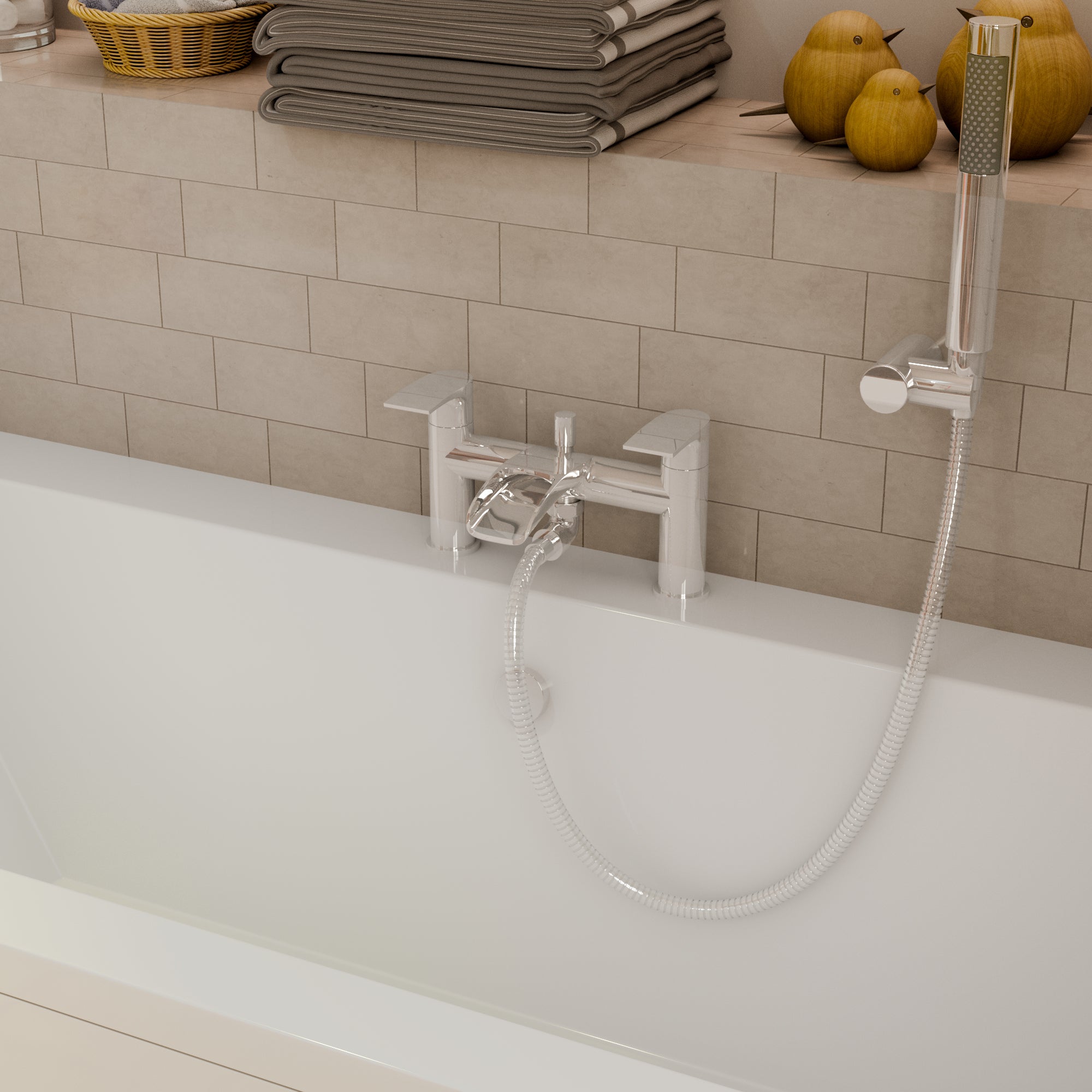 Stream Round Waterfall Bath Shower Mixer Tap