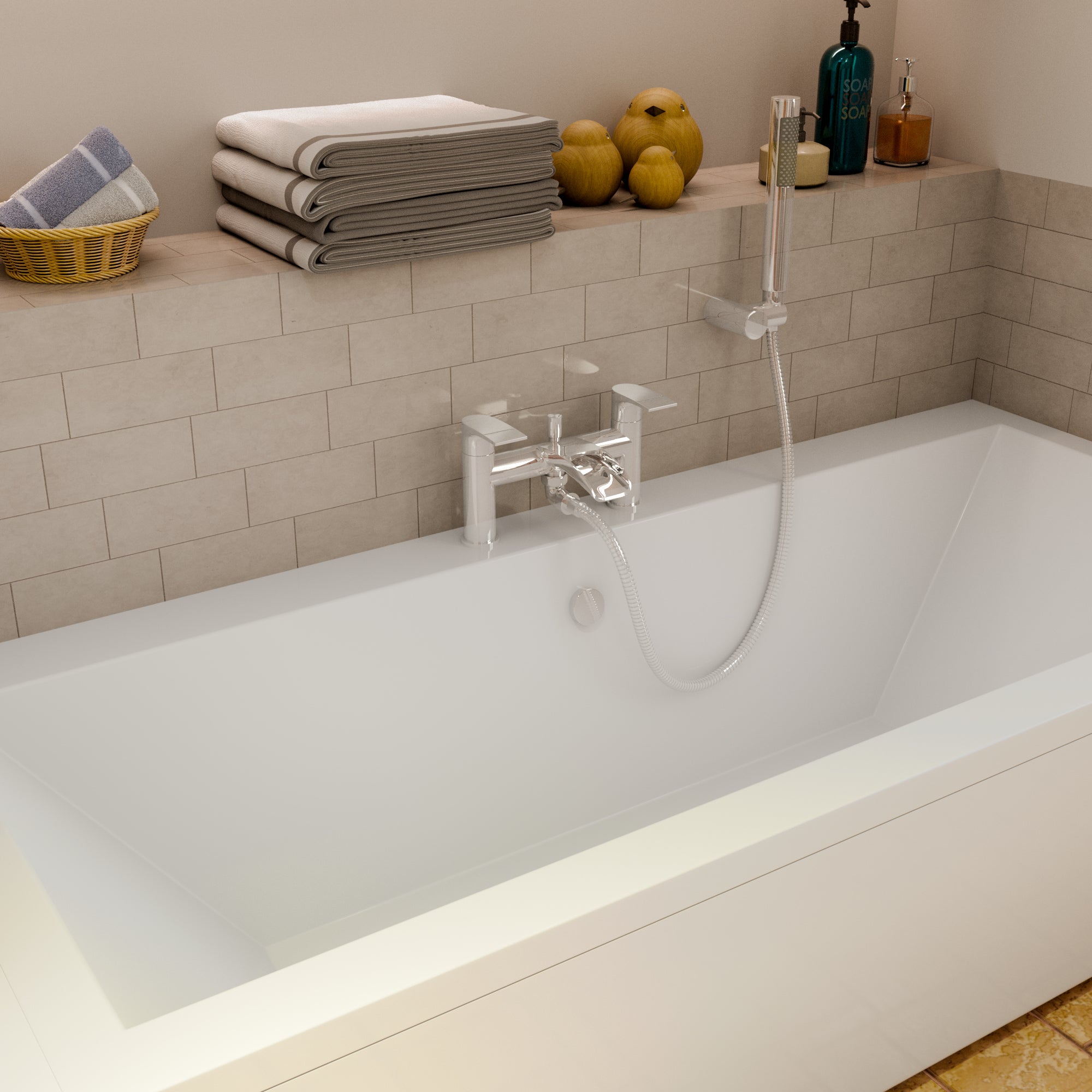 Stream Round Waterfall Bath Shower Mixer Tap