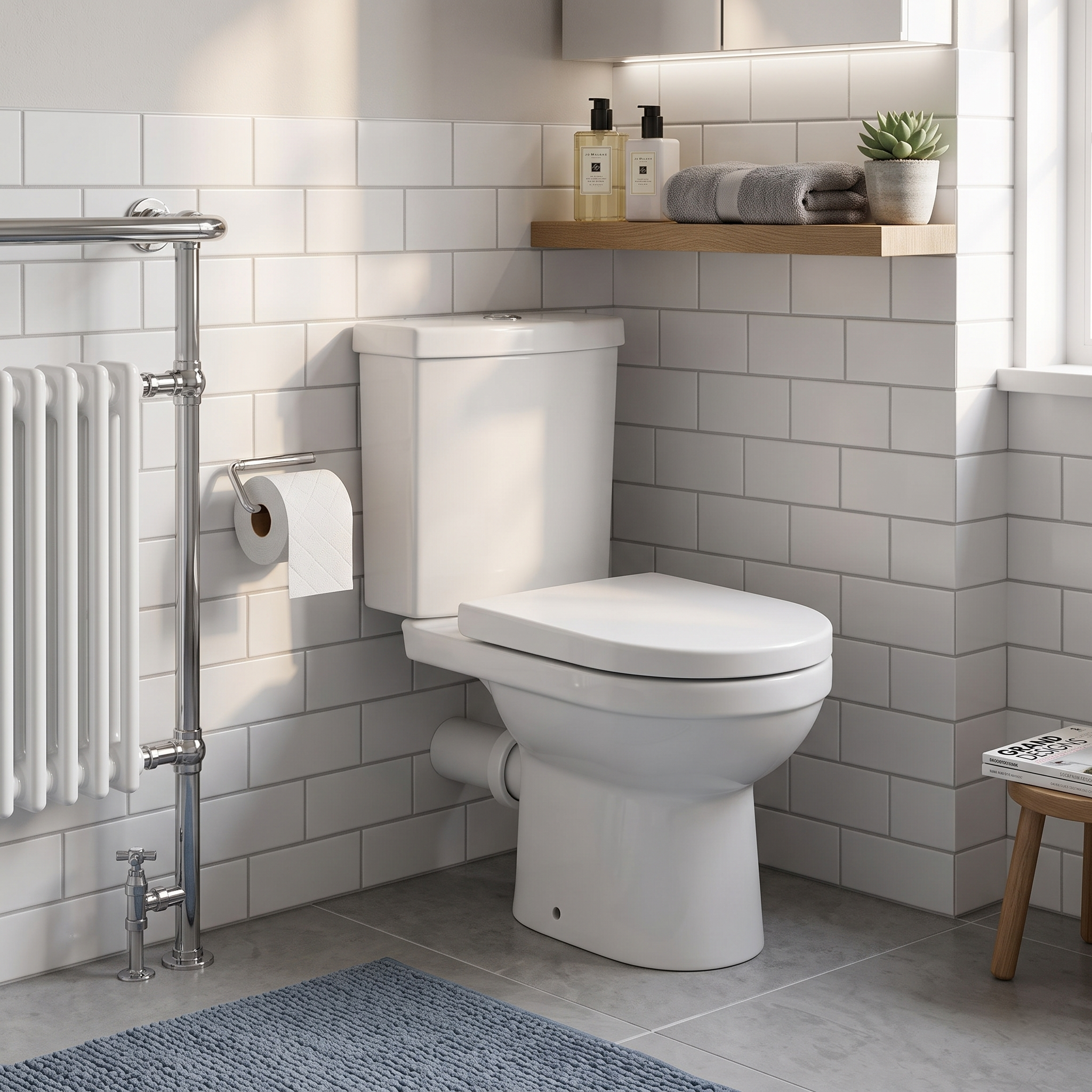 Sleek Close Coupled Toilet with Soft Close Seat & Cistern - White