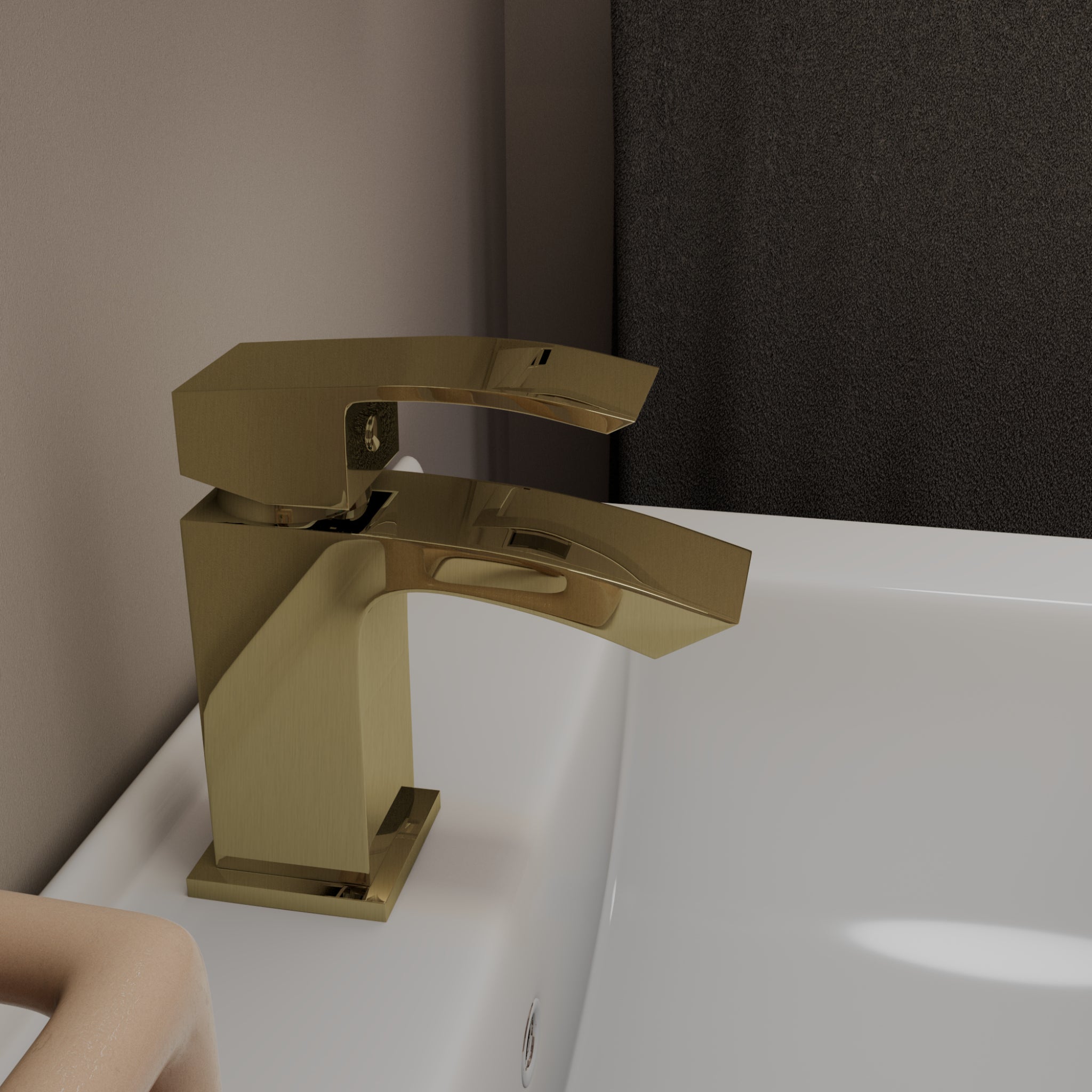 Tidal Basin Mixer Tap with Push Button Waste