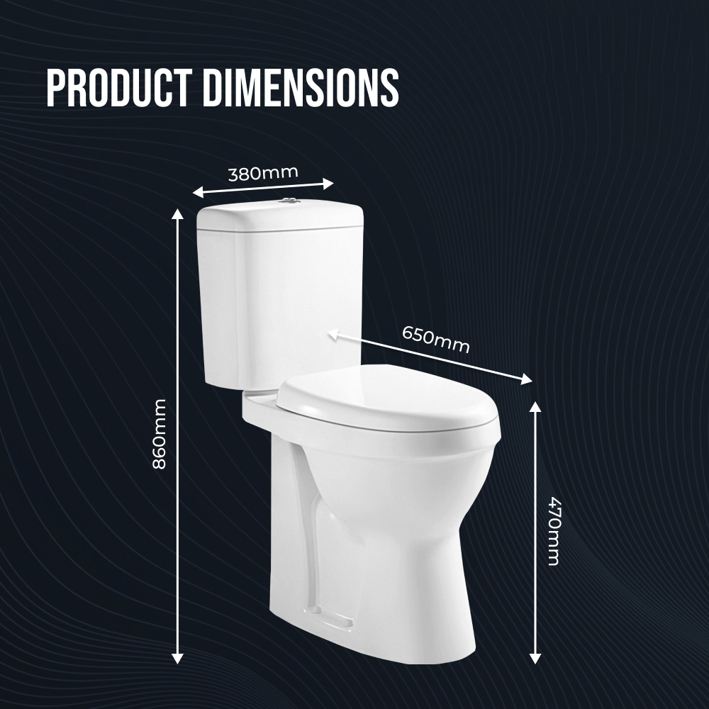 Home4Less Verona Rimless Comfort Height Close Coupled Toilet Set - White
