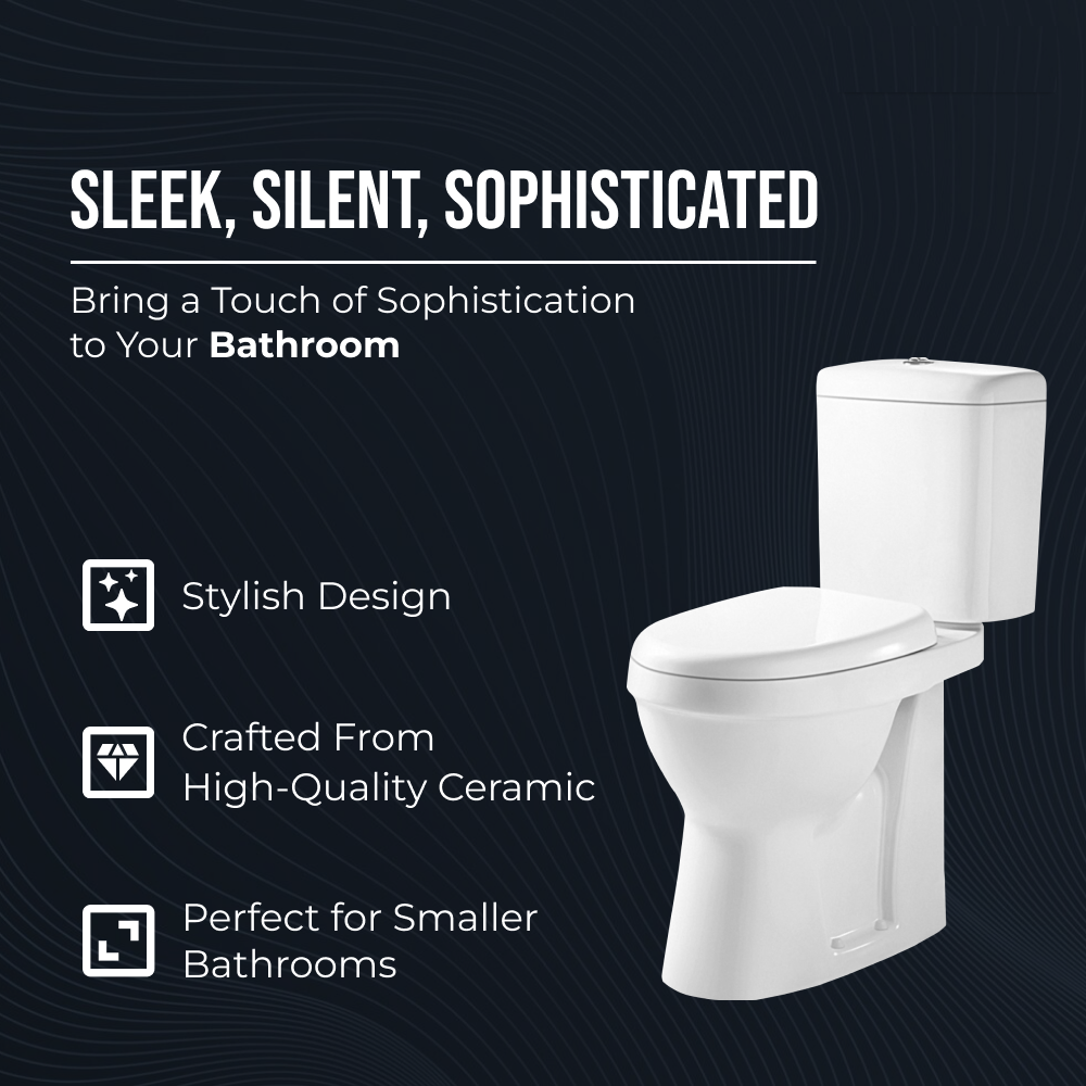 Home4Less Verona Rimless Comfort Height Close Coupled Toilet Set - White