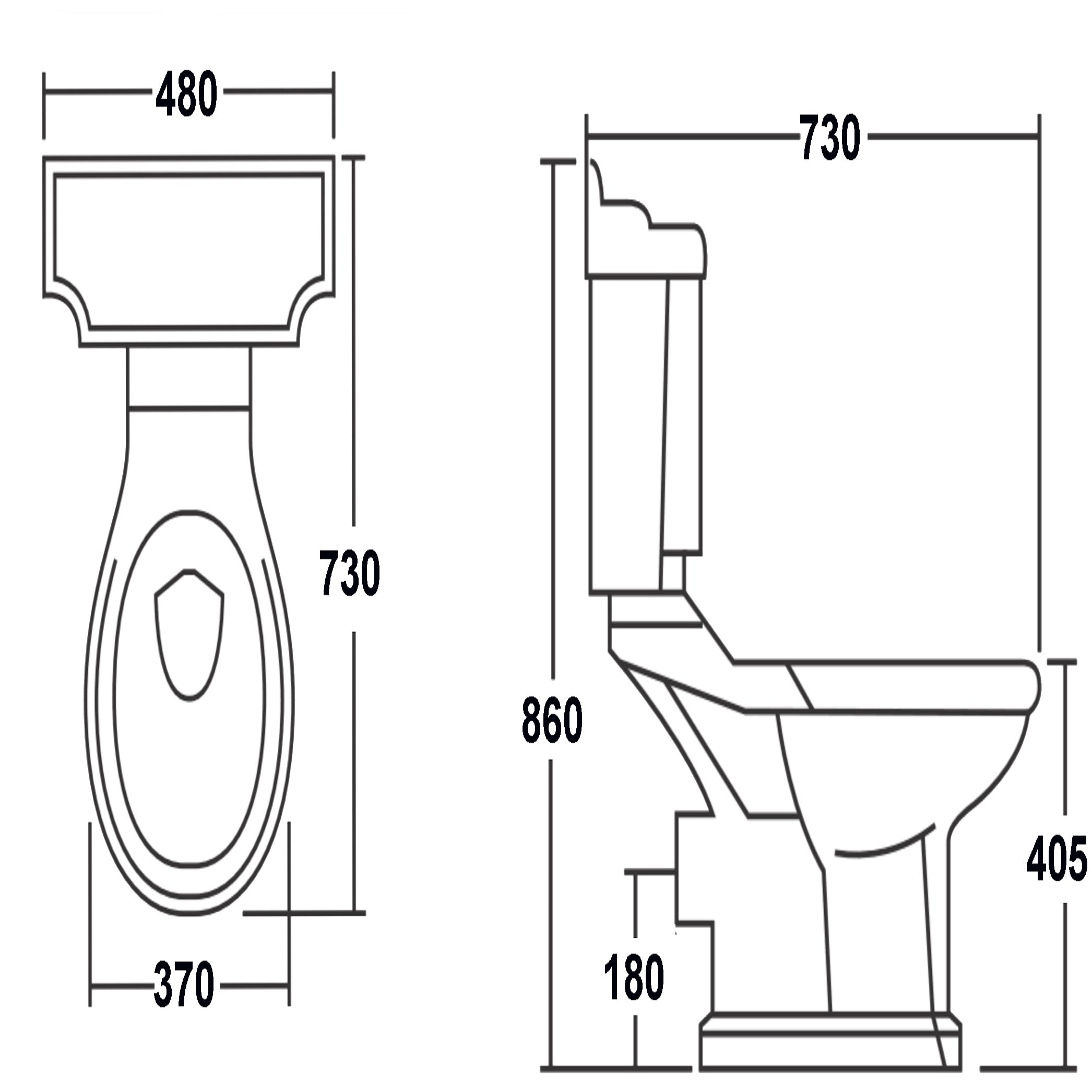 Elizabeth Close Coupled Toilet with Soft Close Seat & Cistern - White