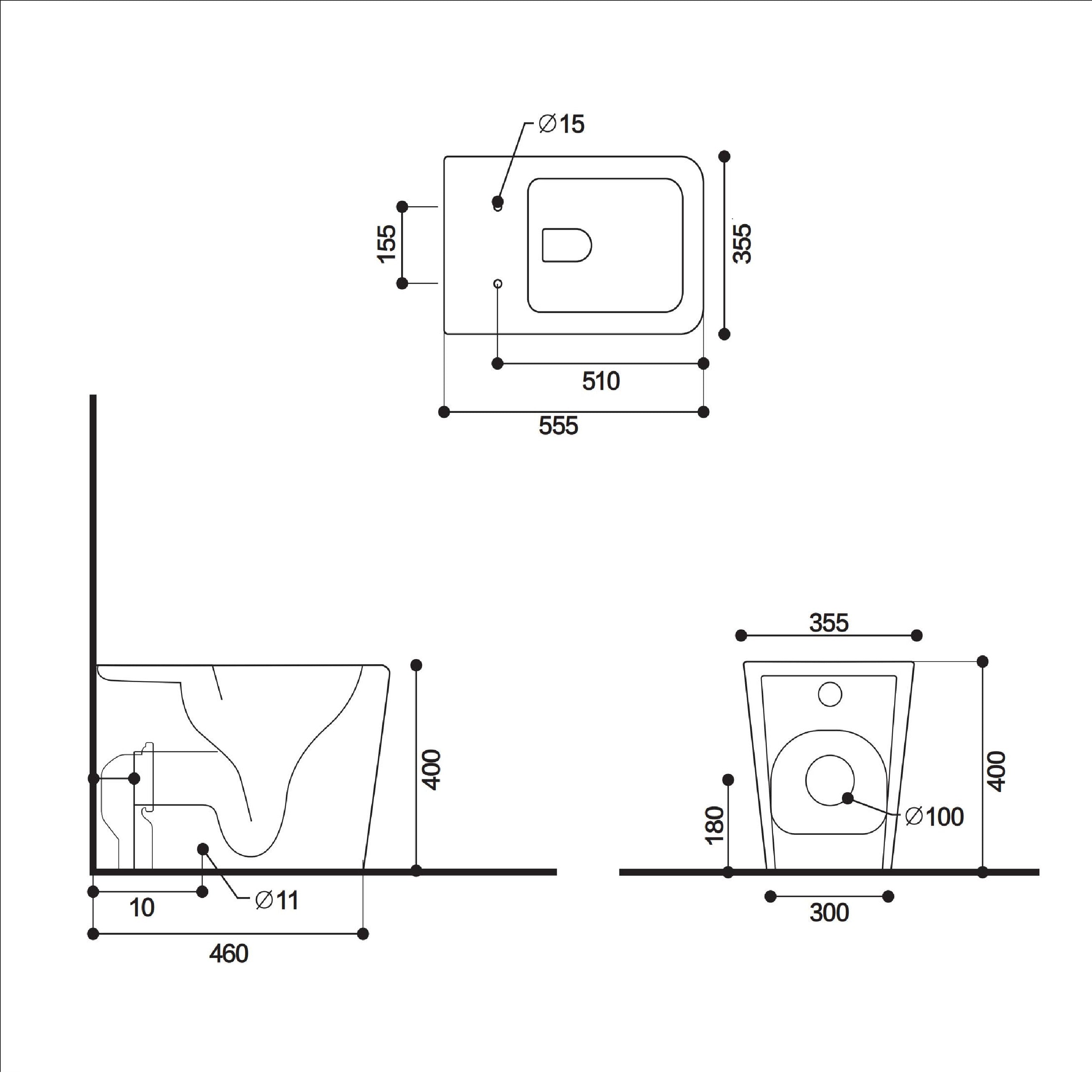 Purity Rimless Built-in Bidet Back to wall Toilet With Soft Close Seat & fixing Kit - White