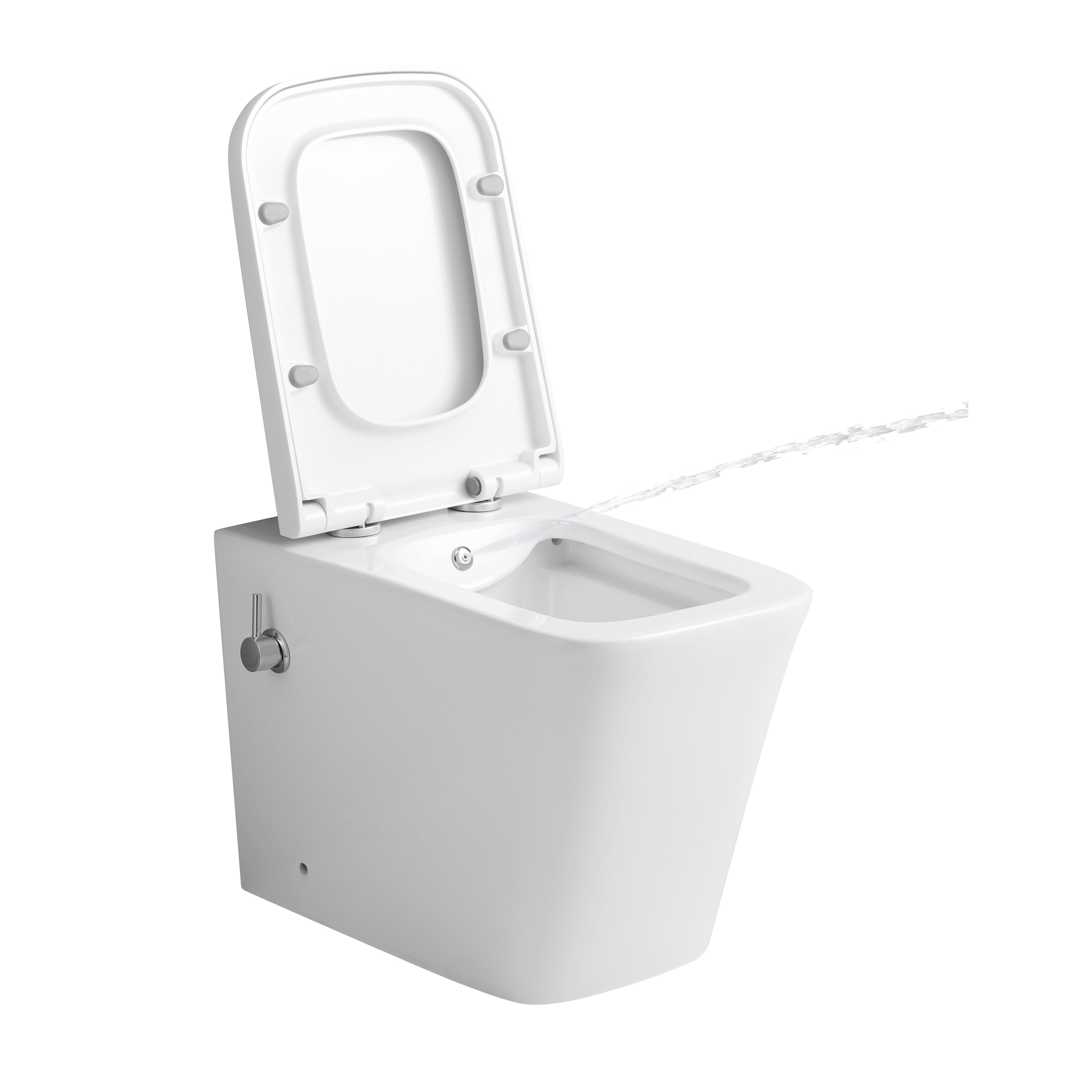 Purity Rimless Built-in Bidet Back to wall Toilet With Soft Close Seat & fixing Kit - White