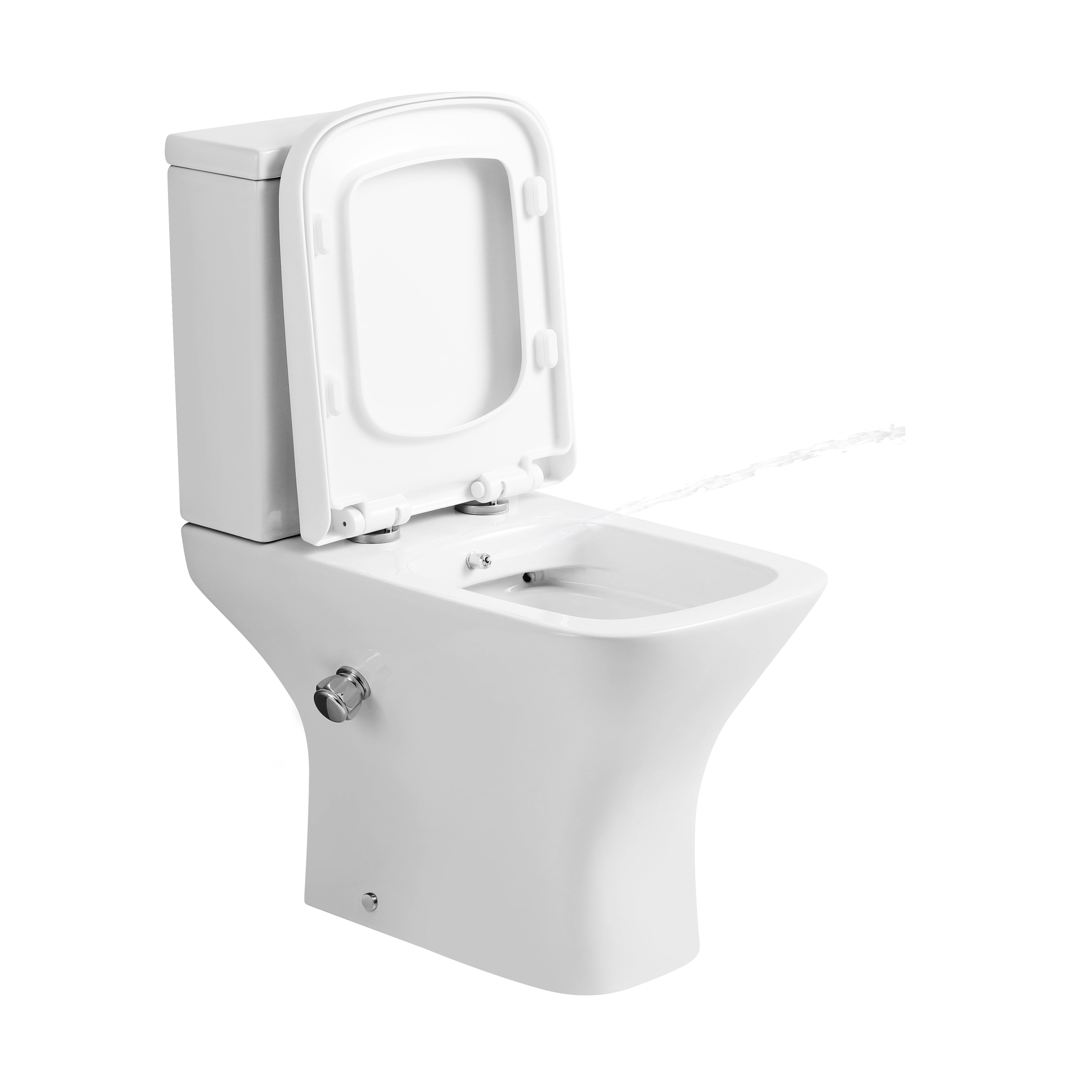 Venice Built-in Bidet Close Coupled Toilet with Cistern & Soft Close Seat Options - White