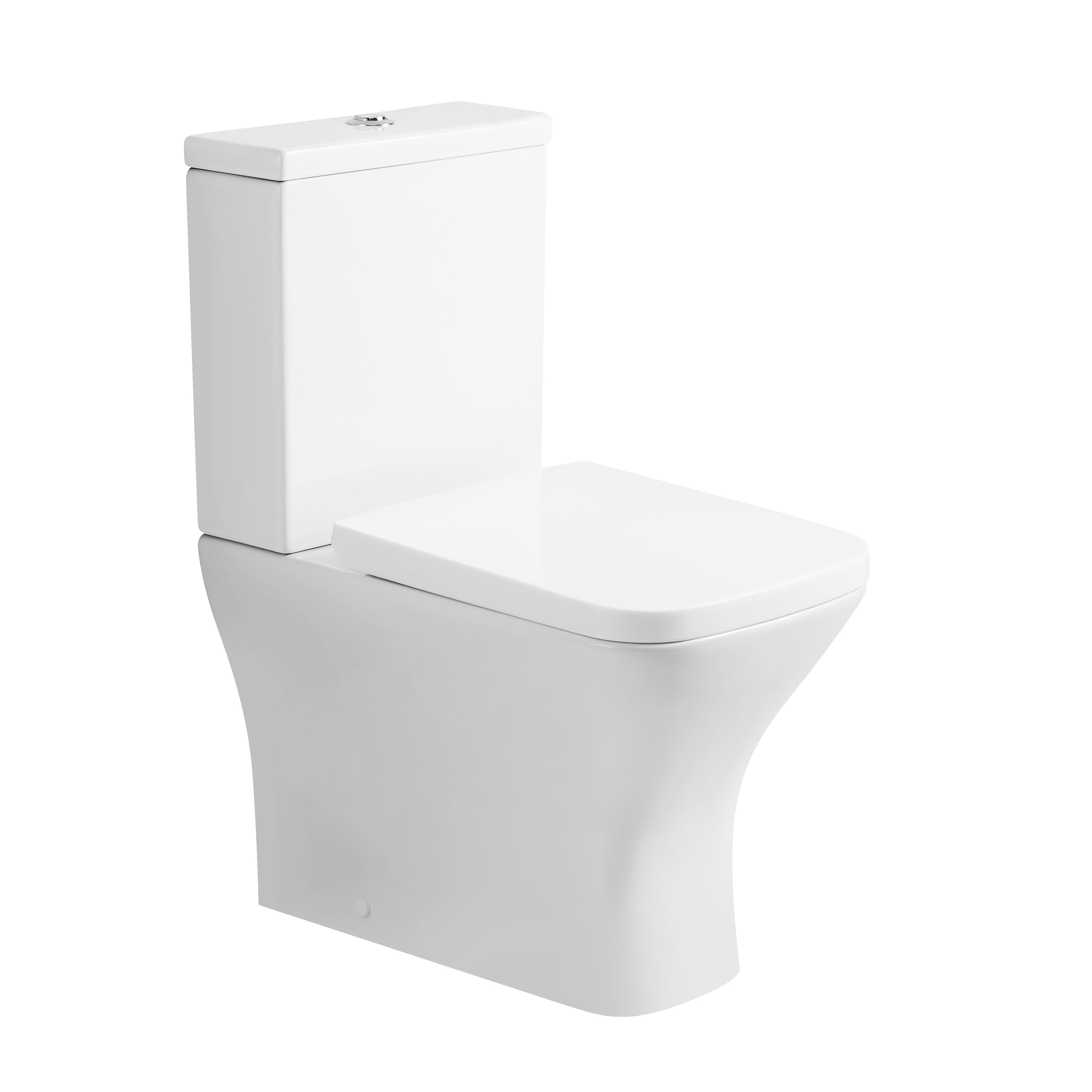 Venice Fully Shrouded Close Coupled Toilet with Cistern & Soft Close Seat Options - White