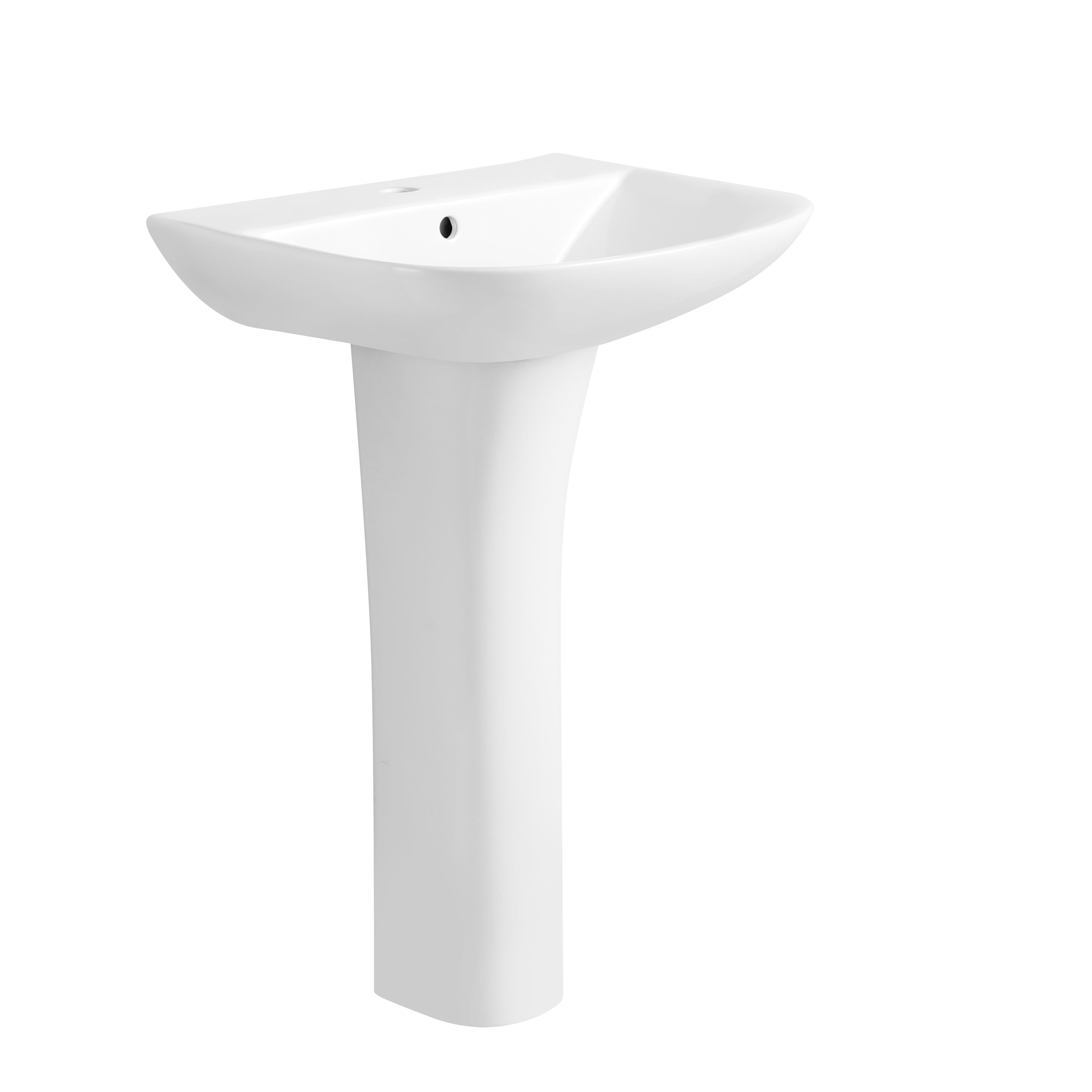 Venice Basin with Full Pedestal - 1 TH - White
