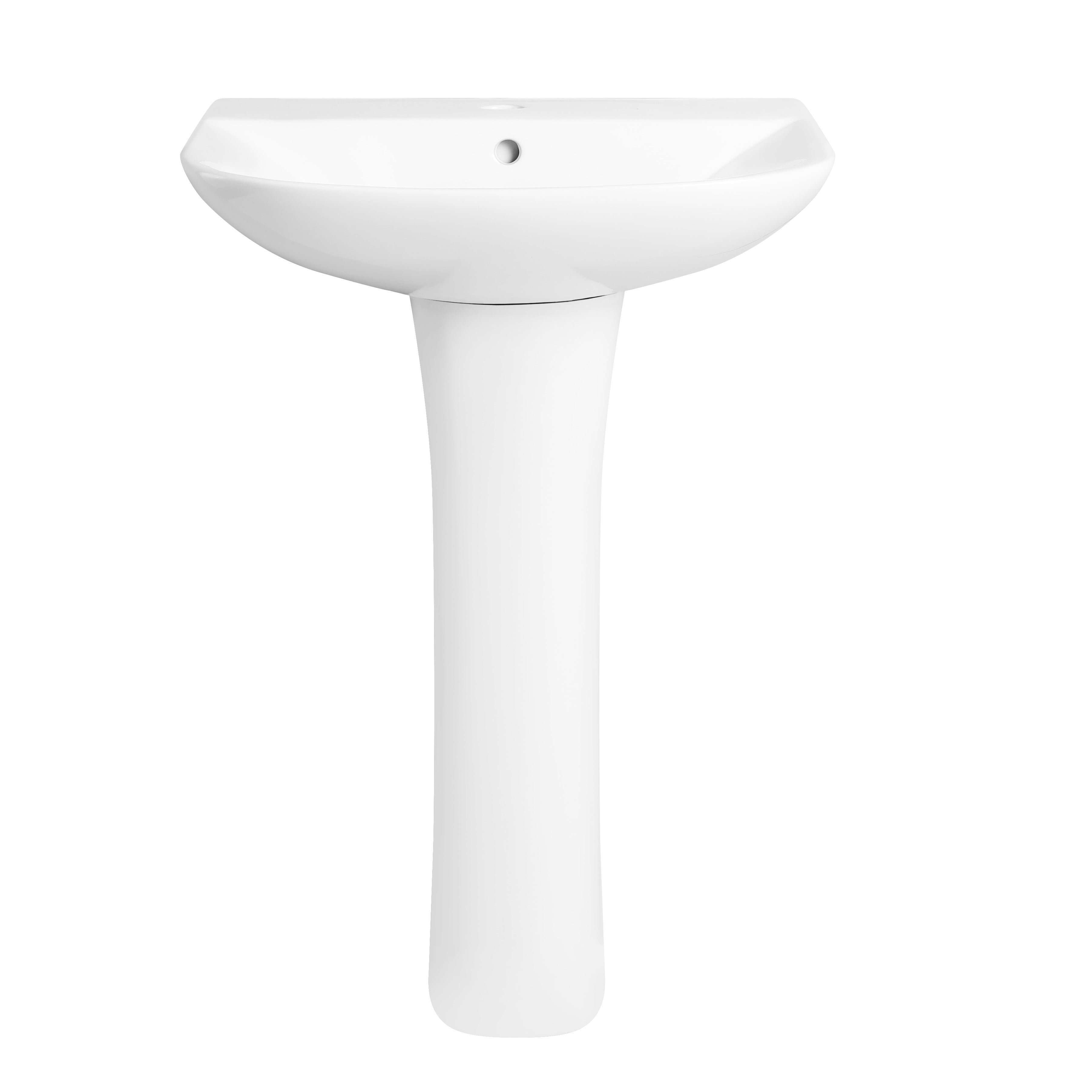 Venice Basin with Full Pedestal - 1 TH - White