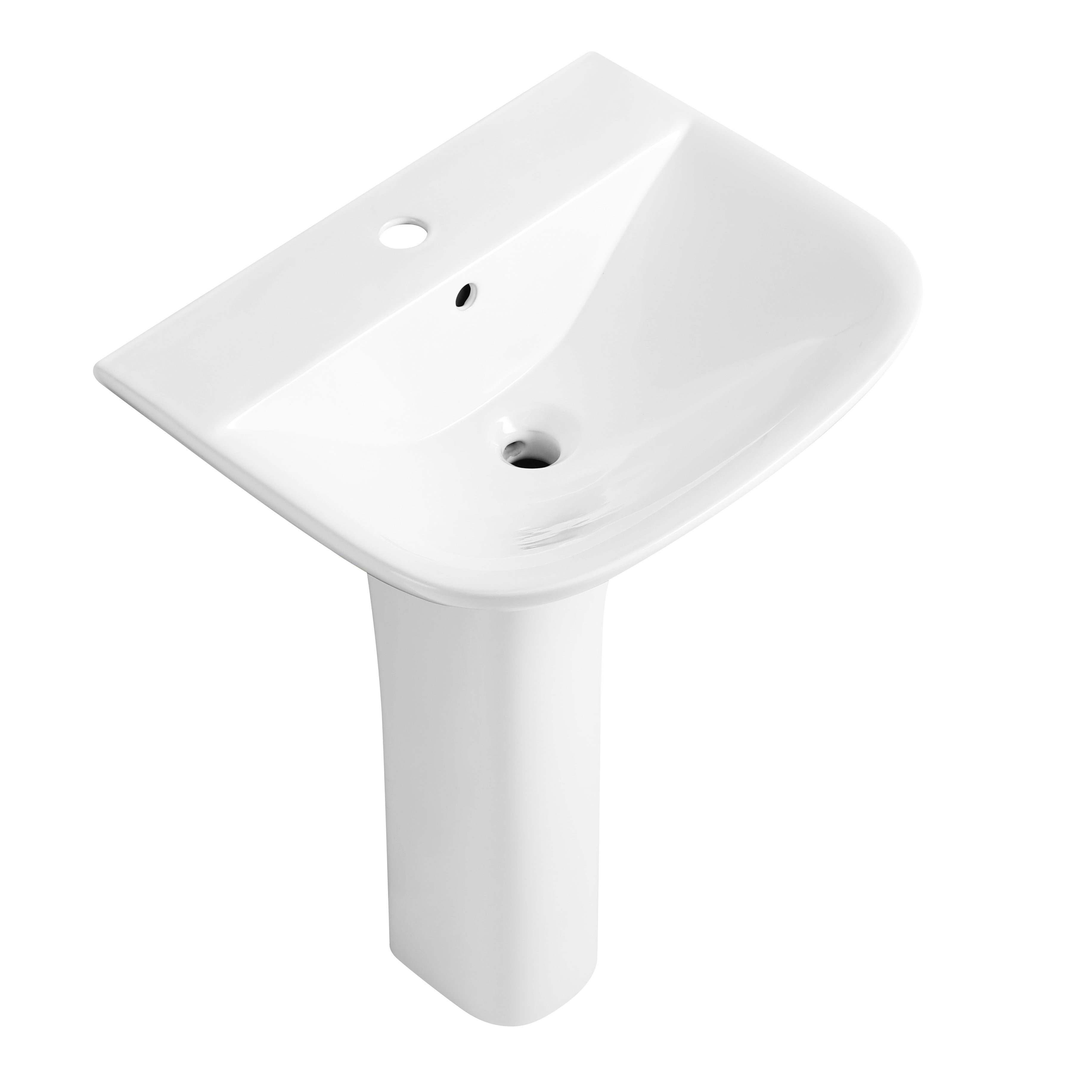 Venice Basin with Full Pedestal - 1 TH - White