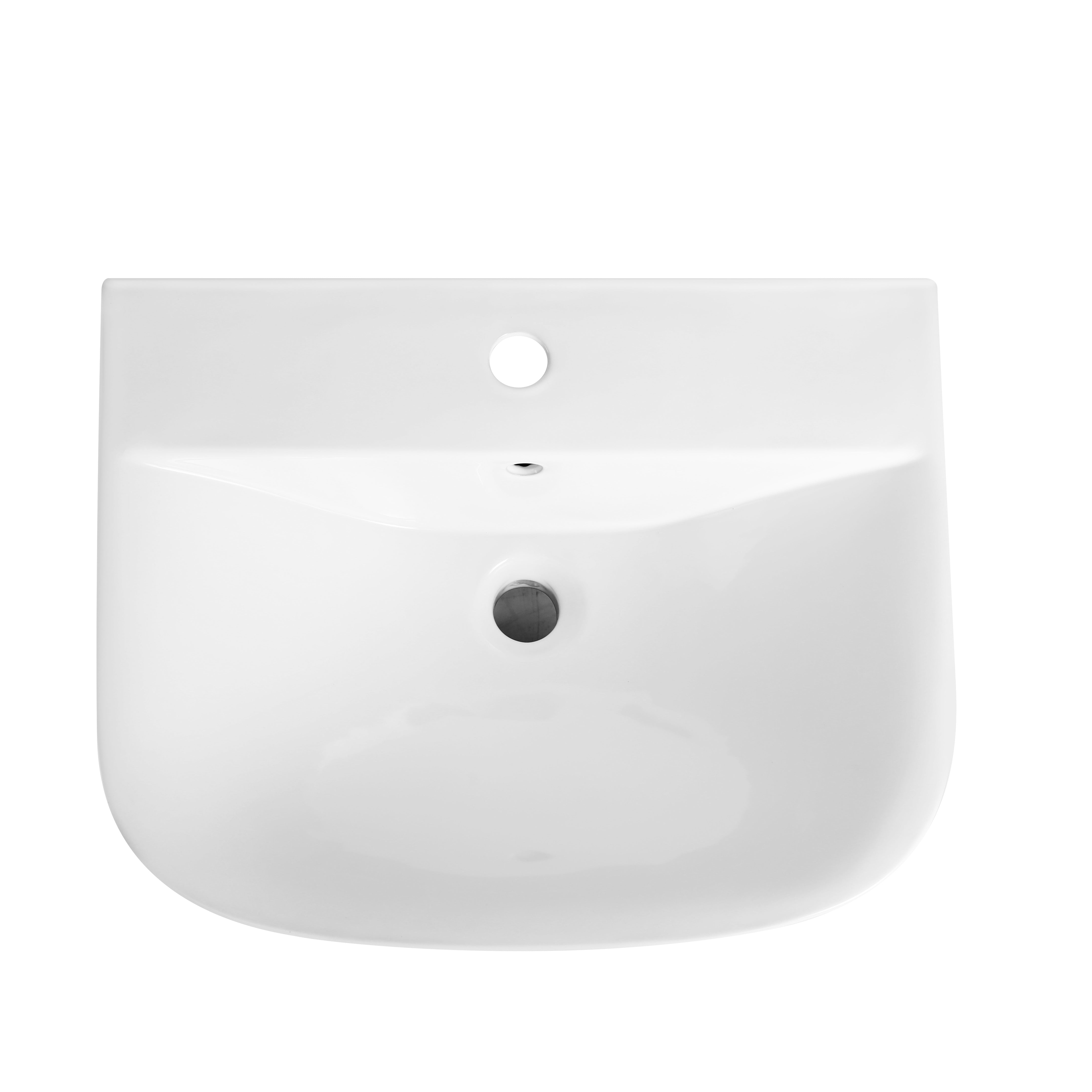 Venice Basin with Full Pedestal - 1 TH - White