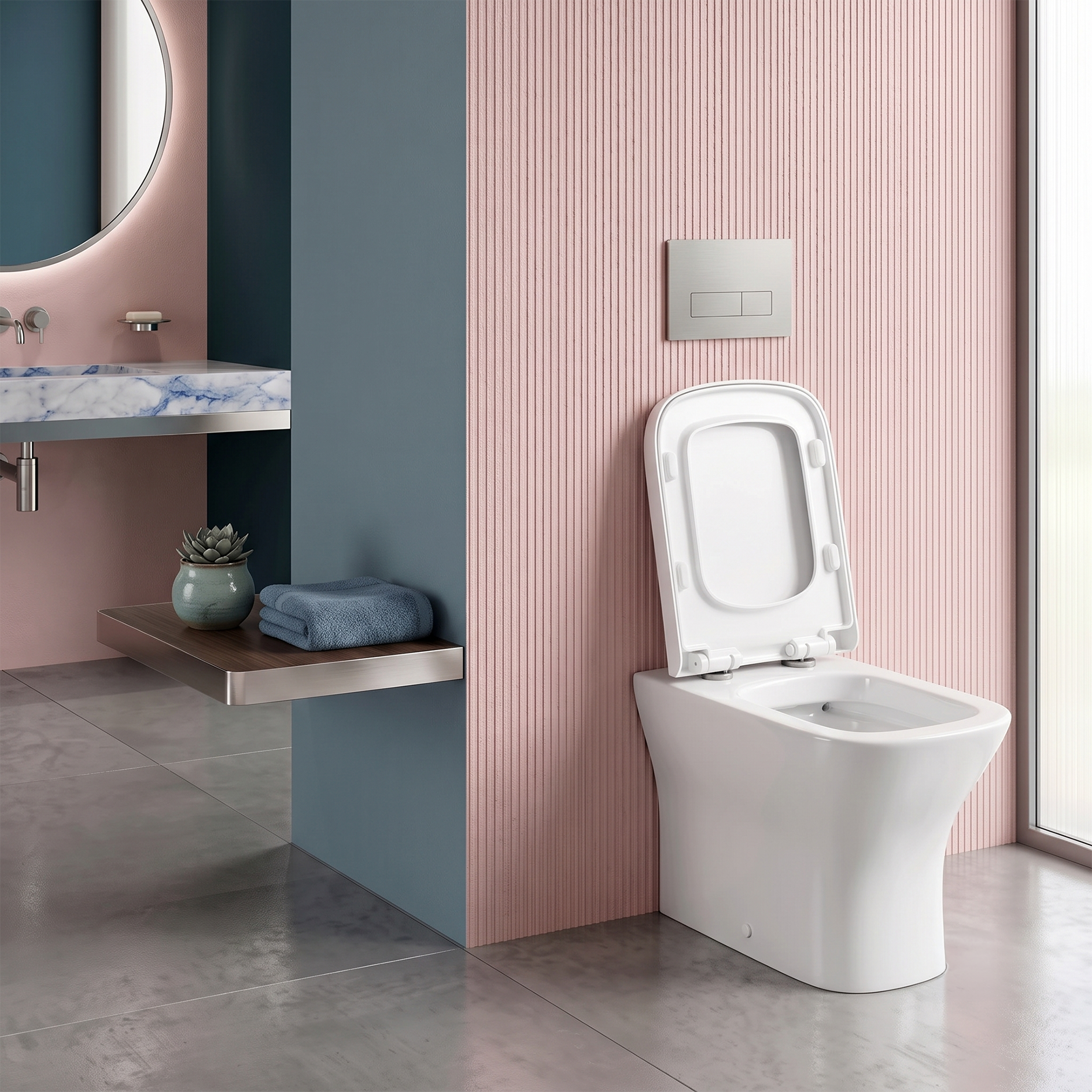 Venice Rimless Back to wall Toilet With Soft Close Seat Options & fixing Kit - White