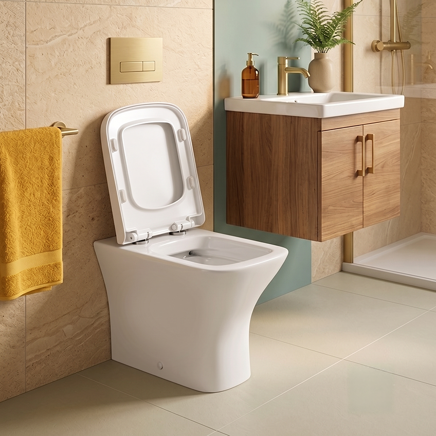 Venice Rimless Back to wall Toilet With Soft Close Seat Options & fixing Kit - White