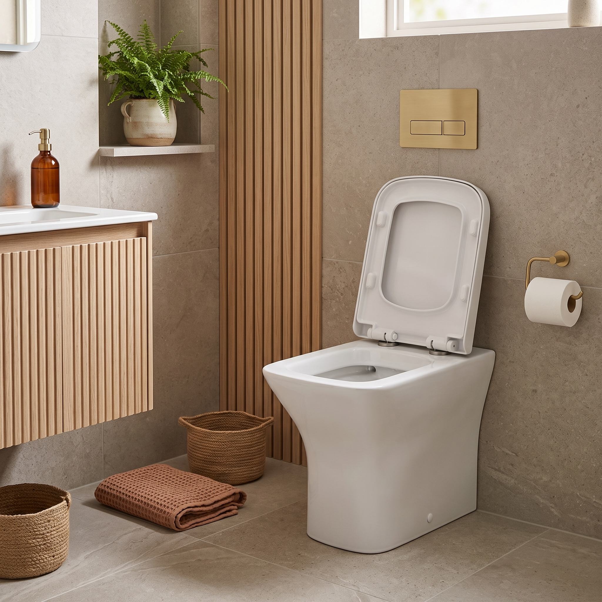 Venice Comfort Height Back to wall Toilet With Soft Close Seat Options - White