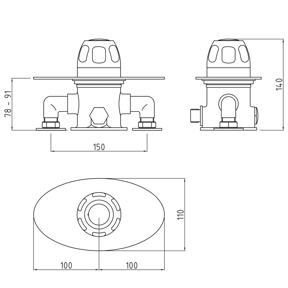 Foundry 1 Outlet Exposed Thermostatic Shower Valve - Chrome