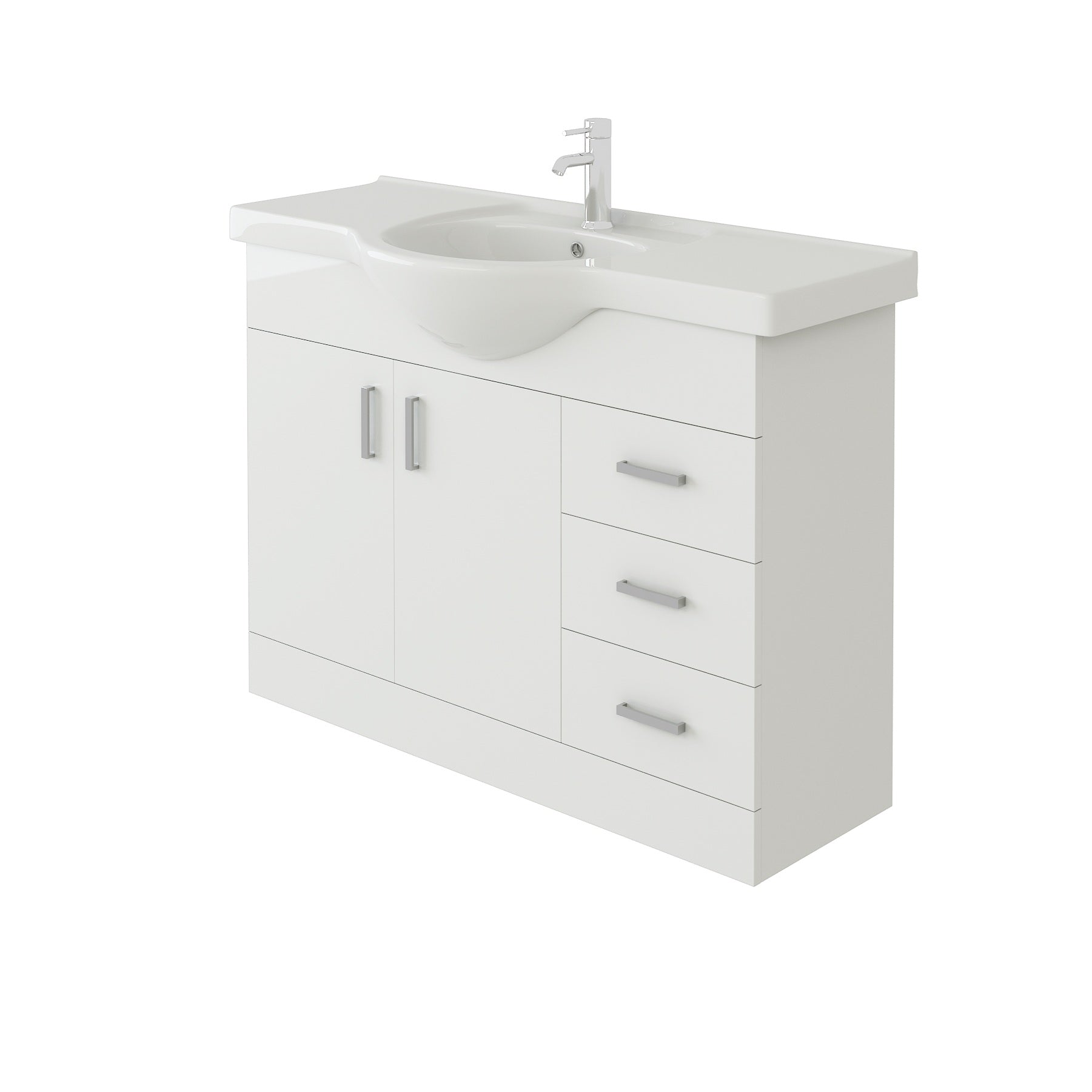 Linx Floorstanding Vanity Unit with Basin - Gloss White