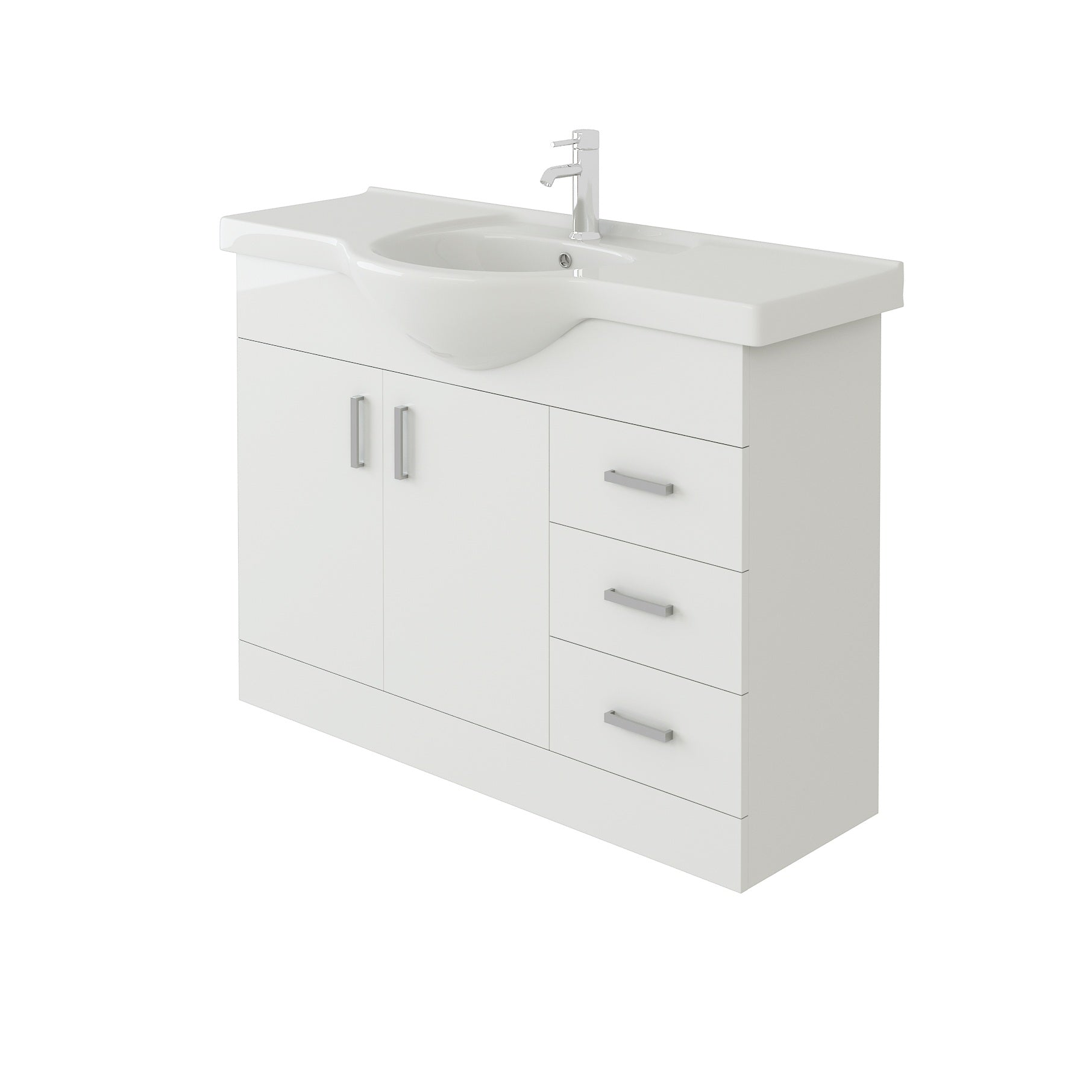 Linx Floorstanding Vanity Unit with Basin - Gloss White