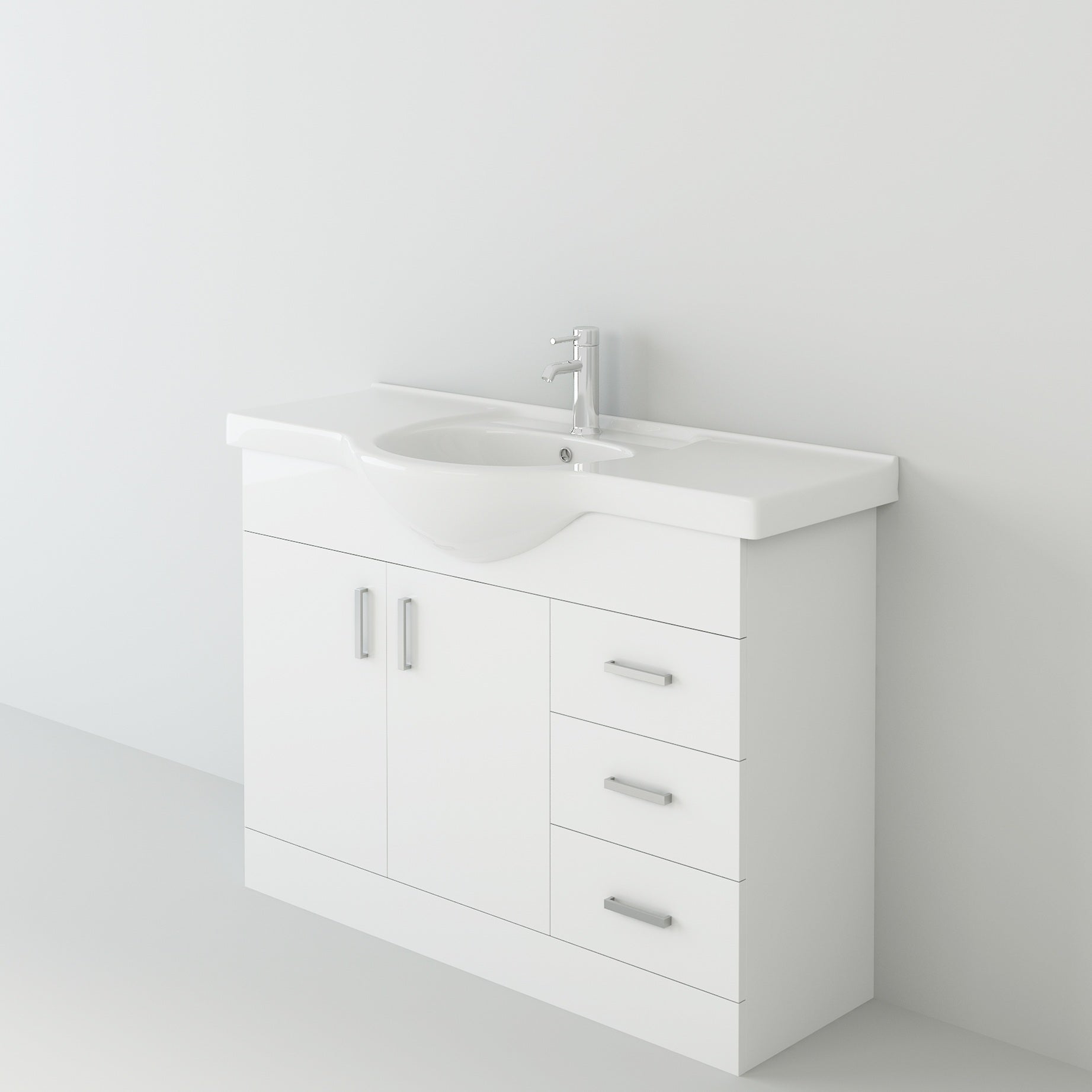 Linx Floorstanding Vanity Unit with Basin - Gloss White