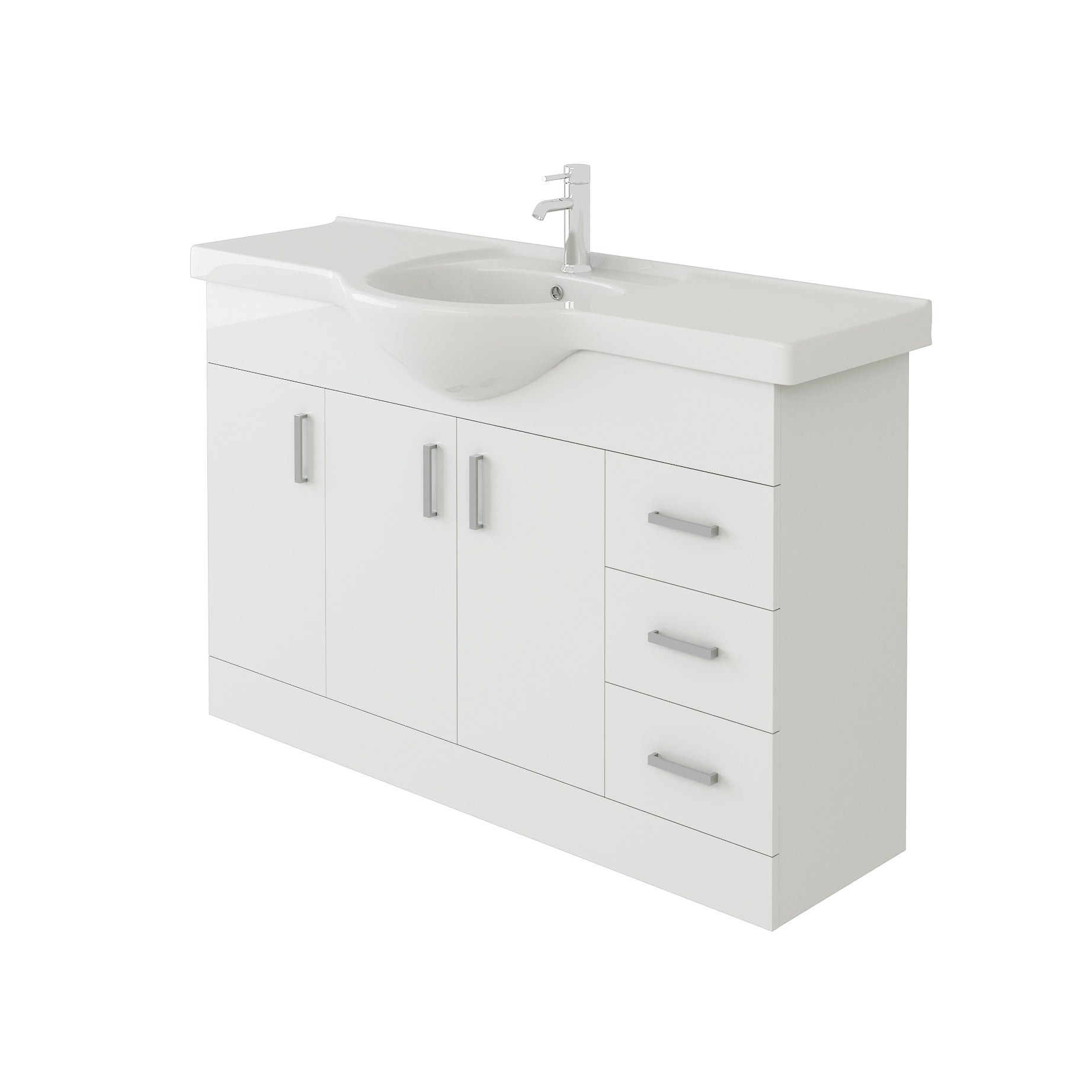 Linx Floorstanding Vanity Unit with Basin - Gloss White