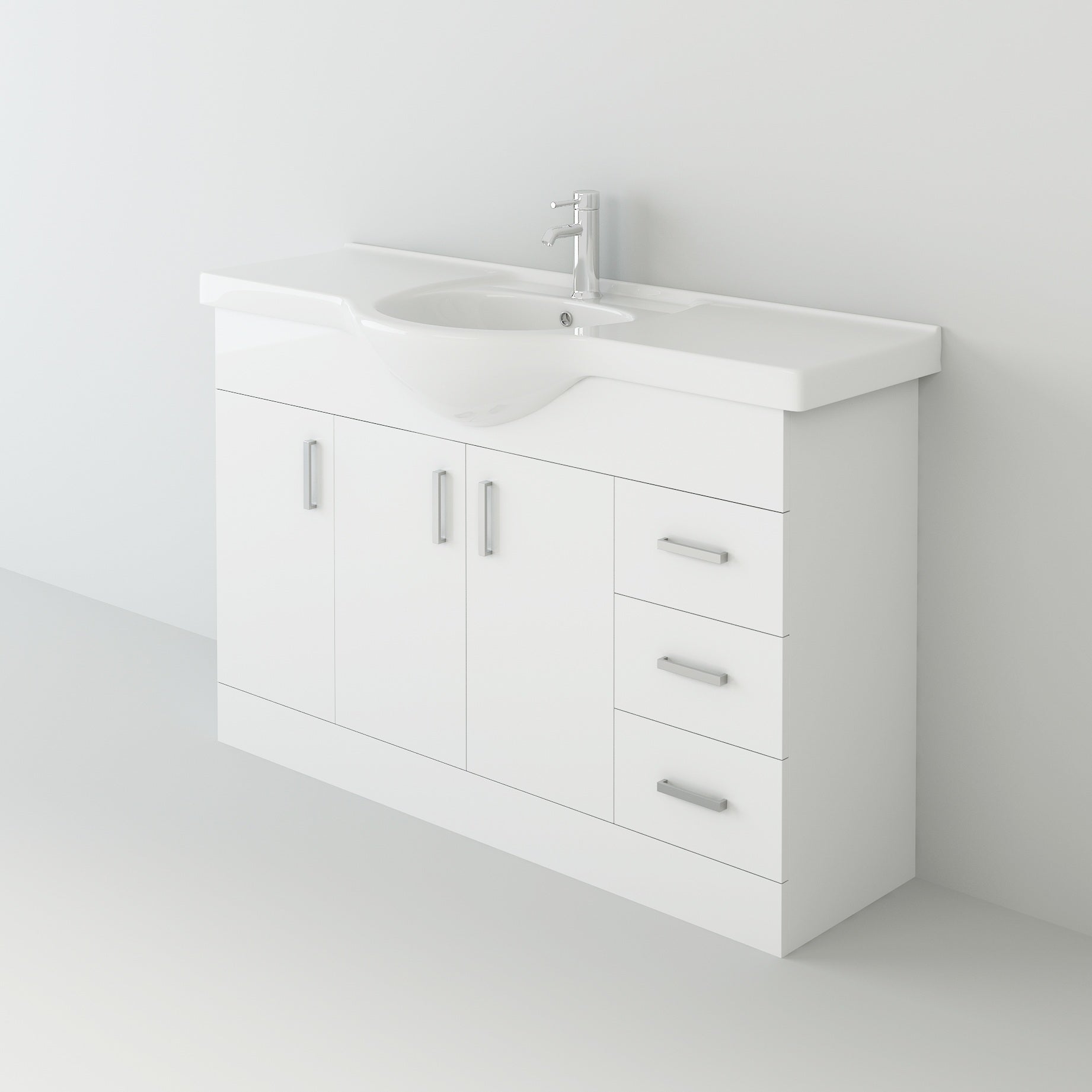 Linx Floorstanding Vanity Unit with Basin - Gloss White