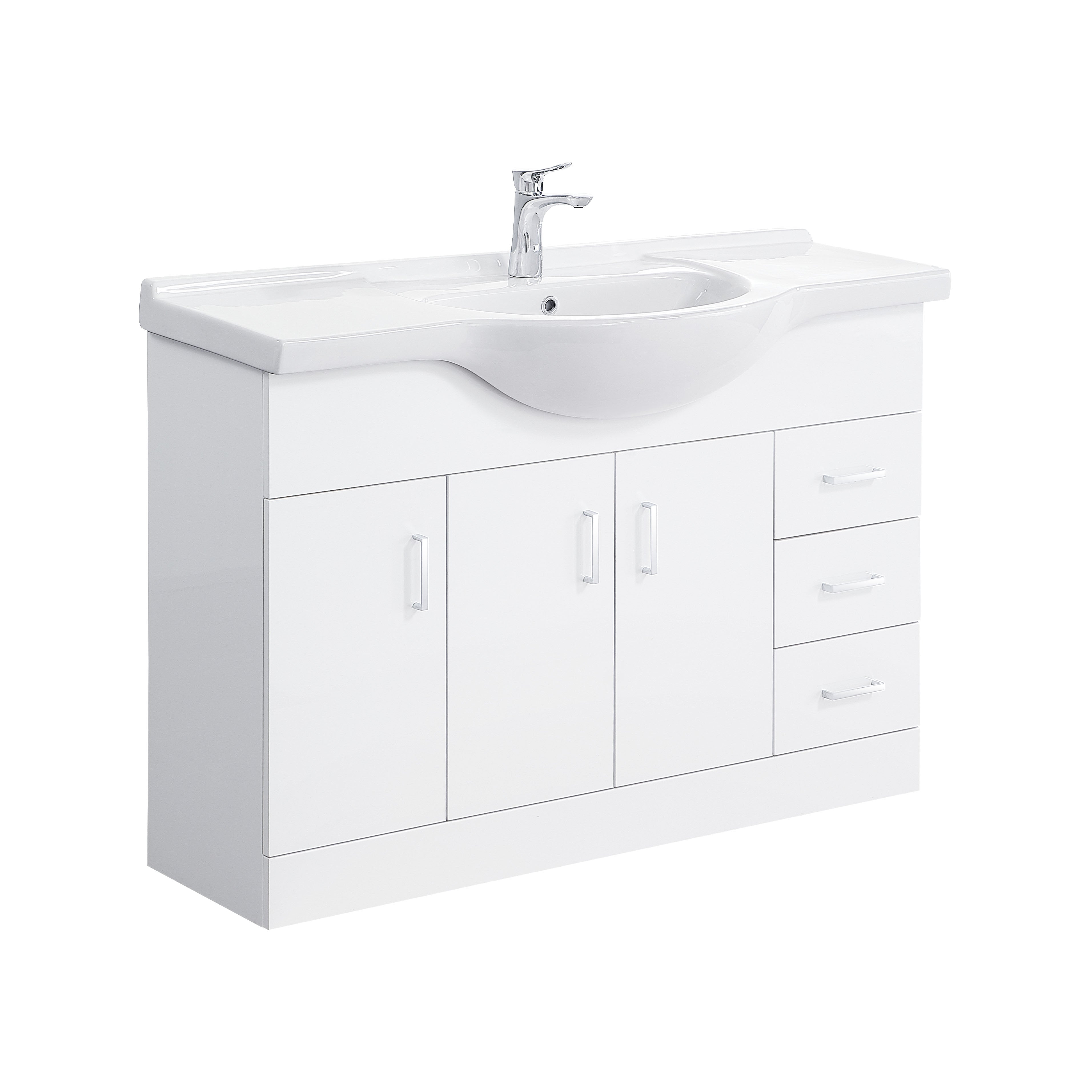 Linx Floorstanding Vanity Unit with Basin - Gloss White