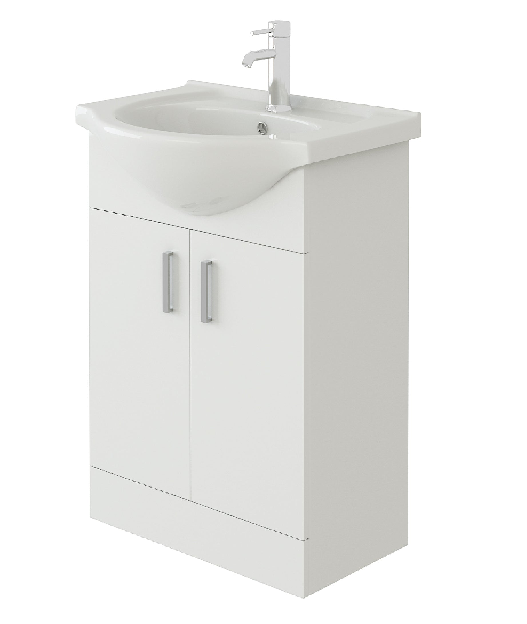 Quartz MDF Gloss White Vanity Unit with Basin