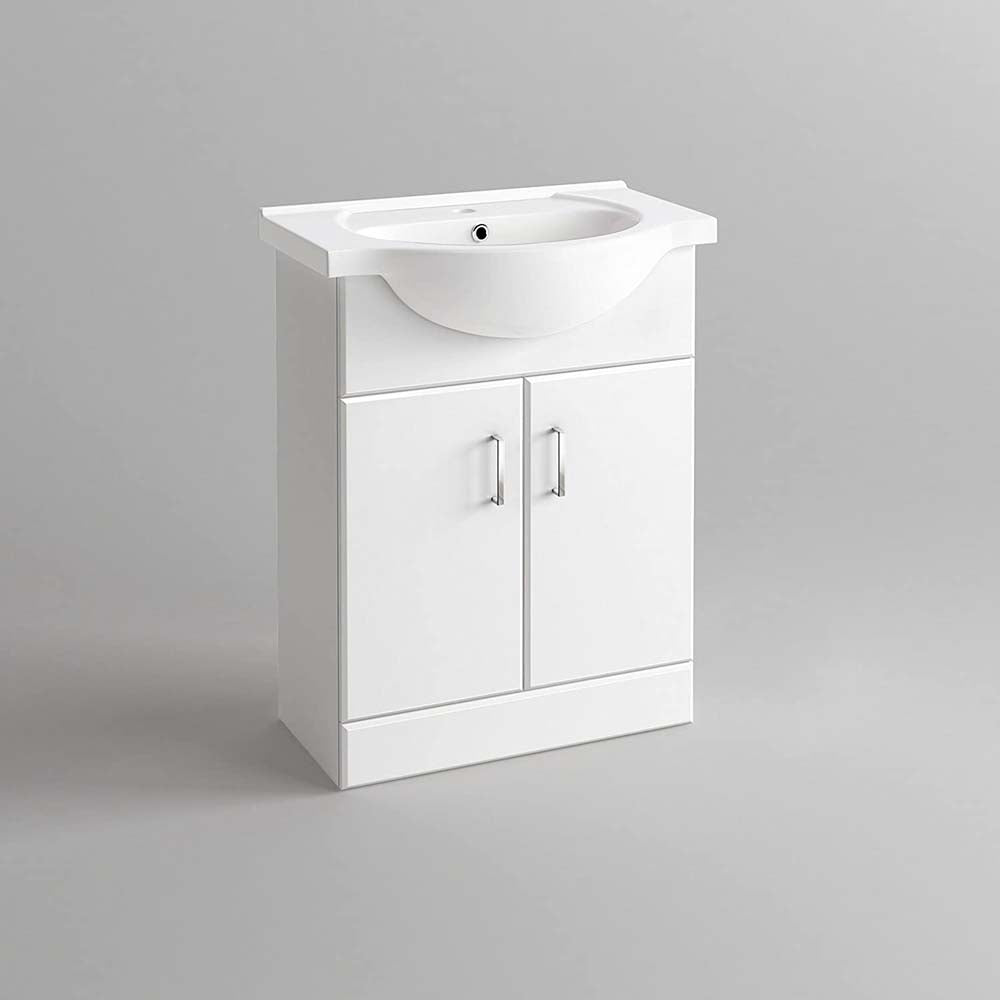Linx Floorstanding Vanity Unit With Basin - 1 Tap Hole - Gloss White