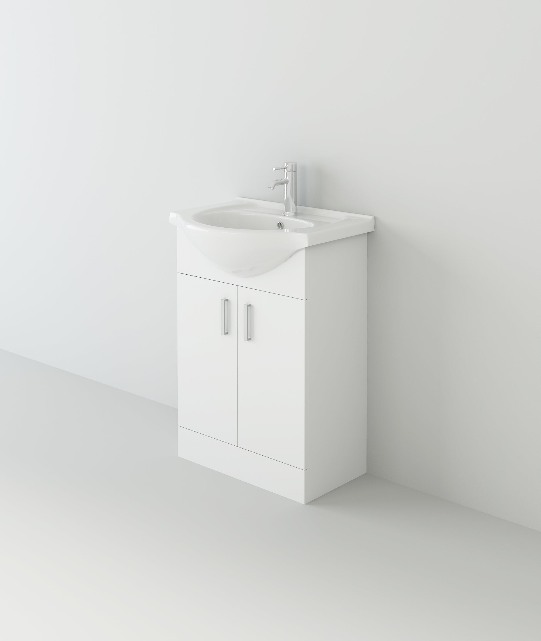 Quartz MDF Gloss White Vanity Unit with Basin