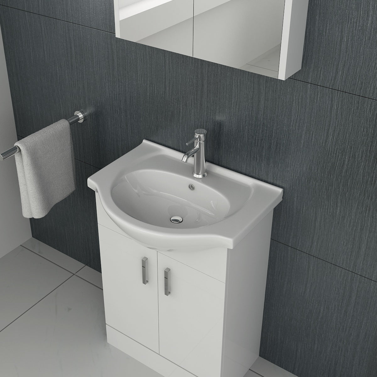Linx Floorstanding Vanity Unit with Basin - Gloss White