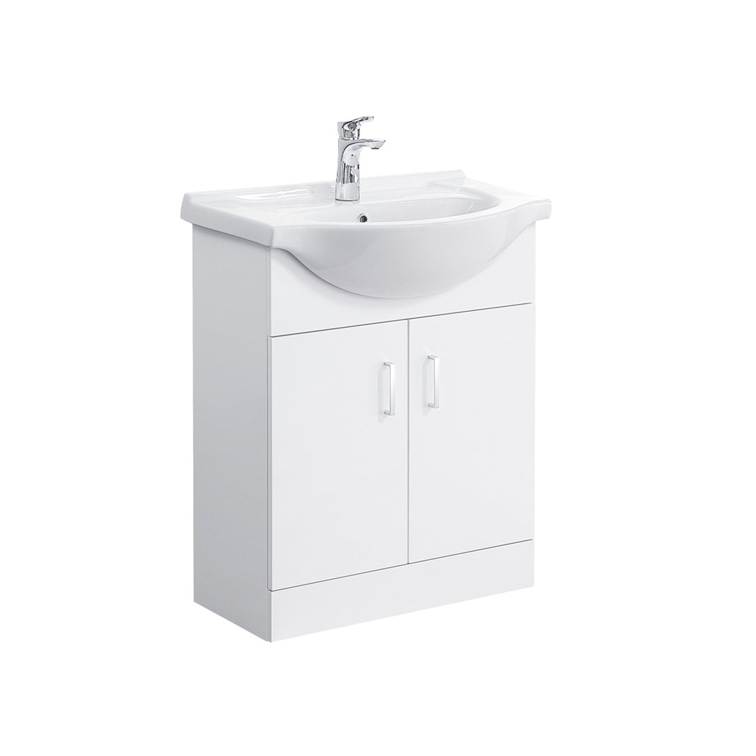 Linx Floorstanding Vanity Unit with Basin - Gloss White