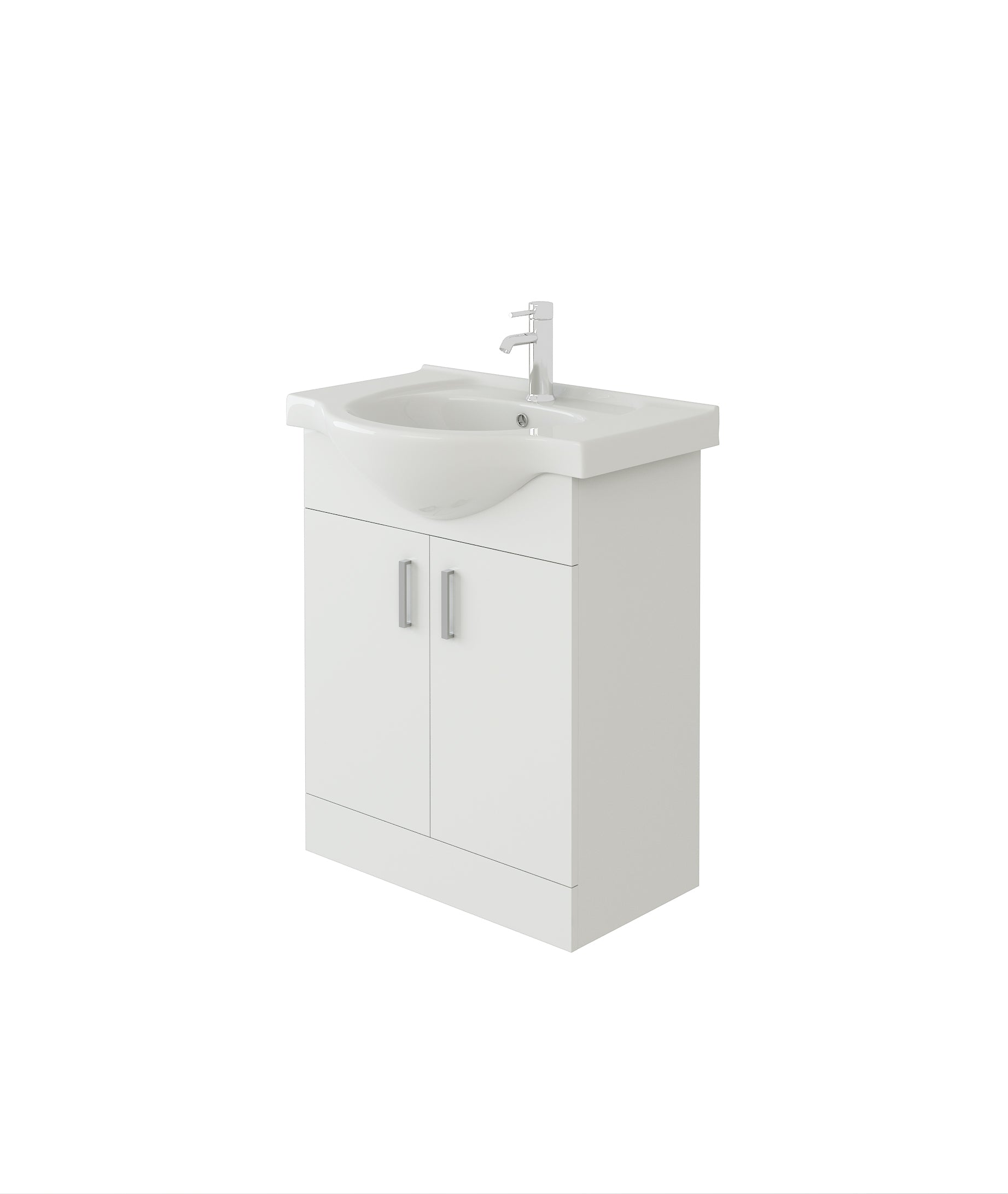 Linx Floorstanding Vanity Unit With Basin - 1 Tap Hole - Gloss White