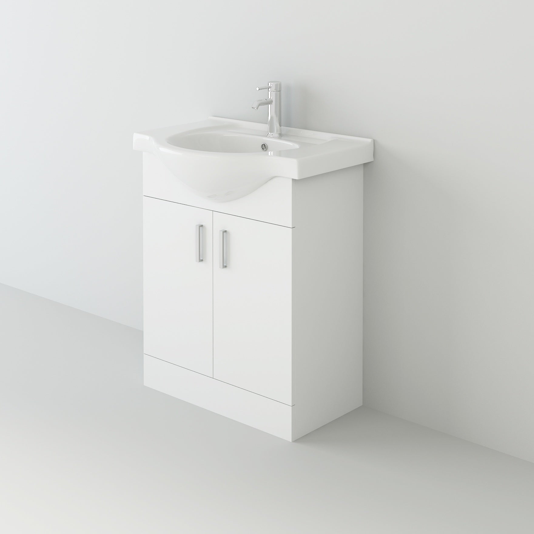 Linx Floorstanding Vanity Unit with Basin - Gloss White