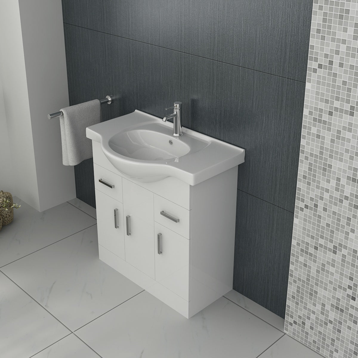 Linx Floorstanding Vanity Unit with Basin - Gloss White