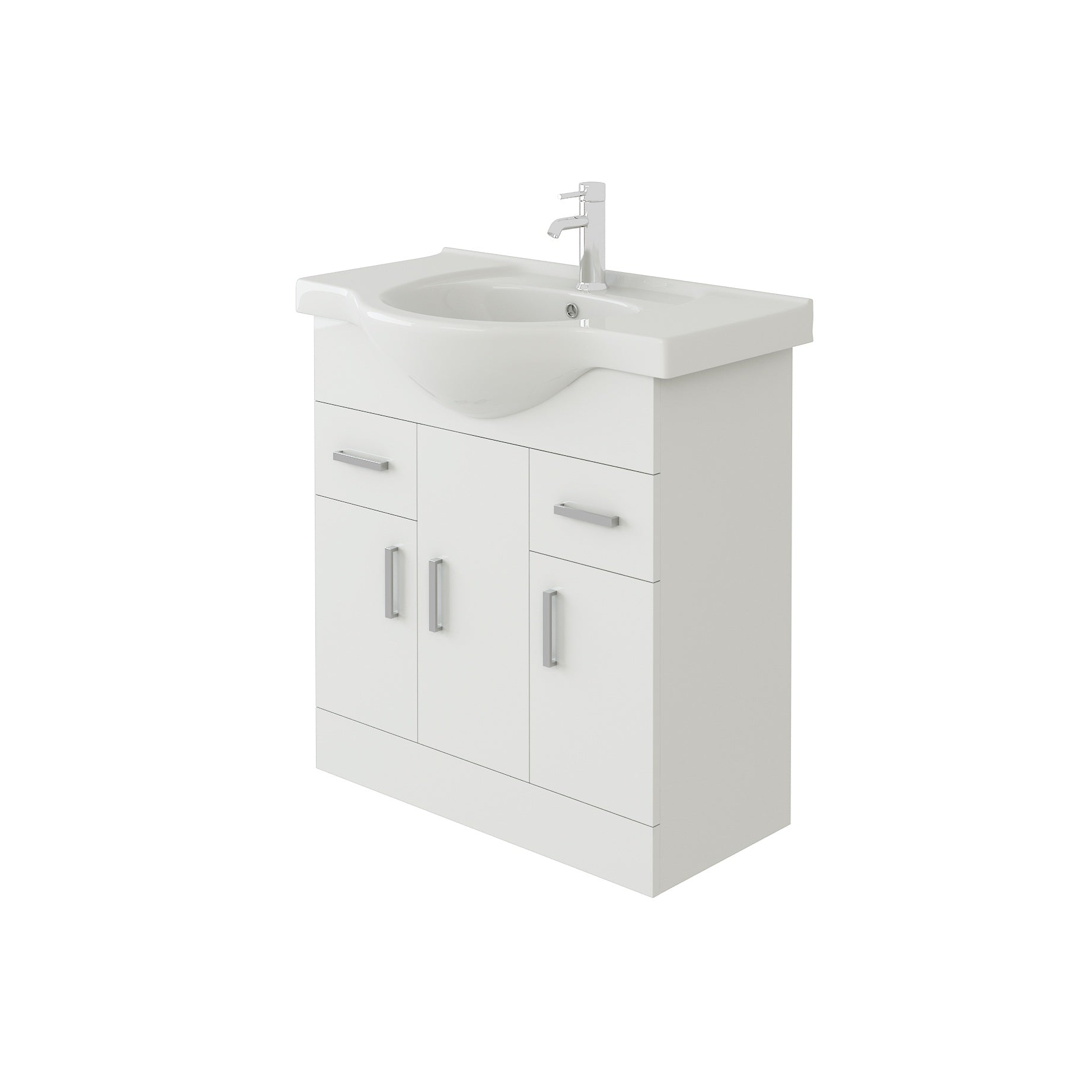 Linx Floorstanding Vanity Unit with Basin - Gloss White
