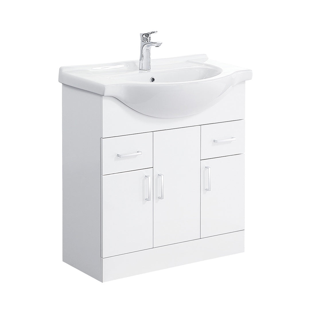 Linx Floorstanding Vanity Unit with Basin - Gloss White