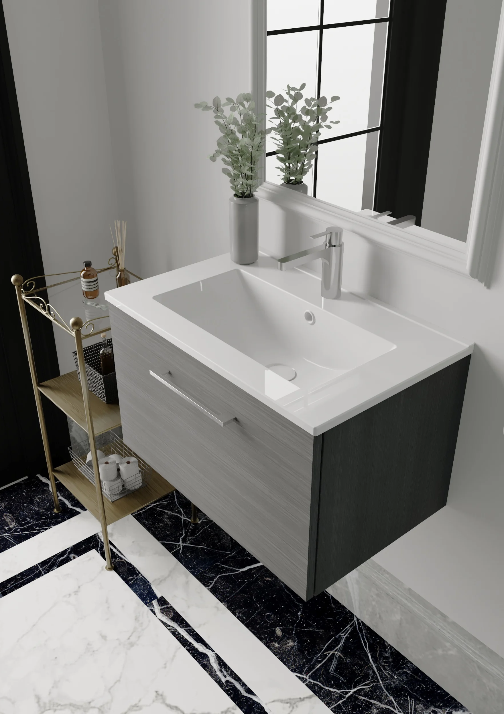 Explore a variety of stylish basins with vanity units at bathroom4less.co.uk. Perfect for modern bathrooms, these units combine functionality with elegant design.