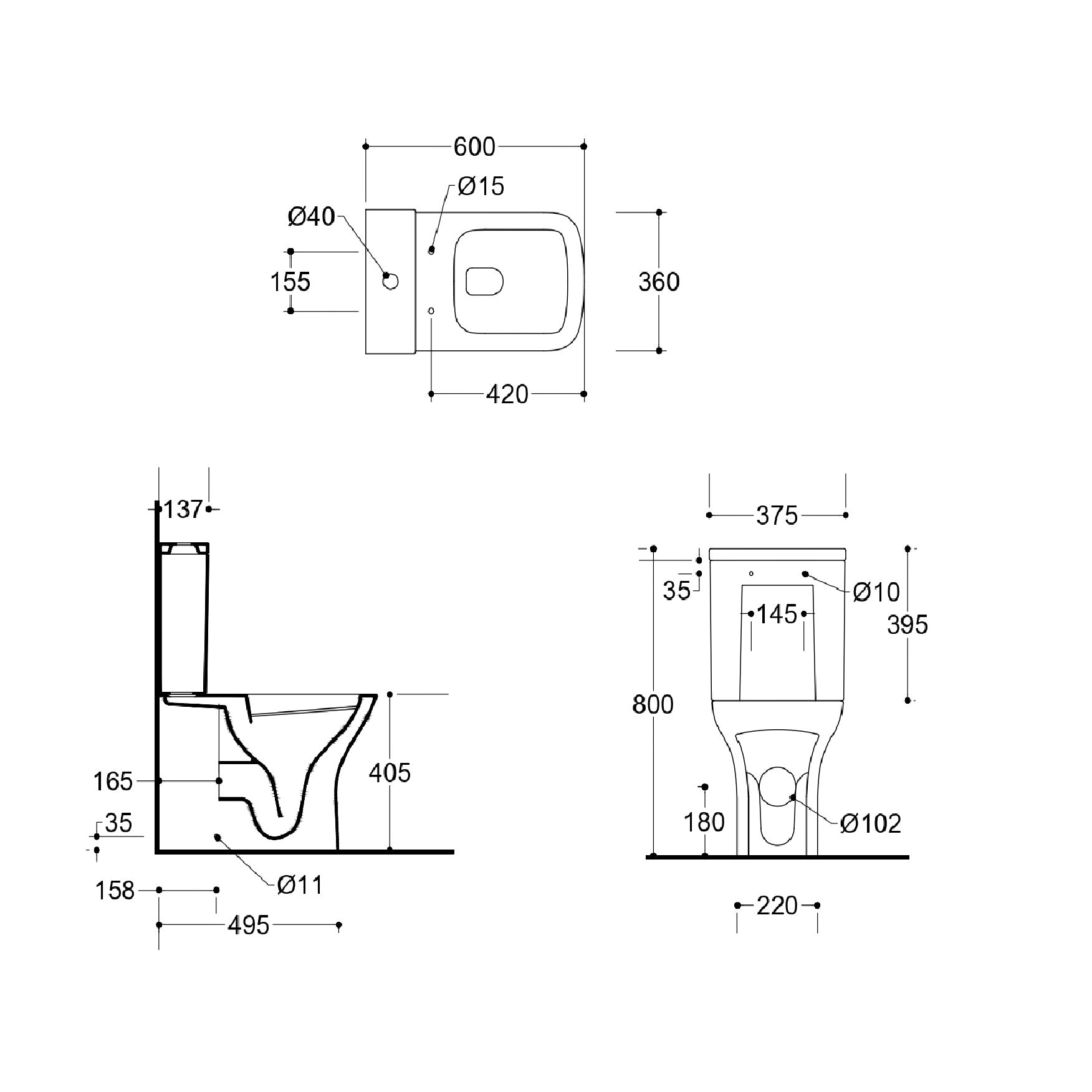 Venice Fully Shrouded Close Coupled Toilet with Cistern & Soft Close Seat Options - White