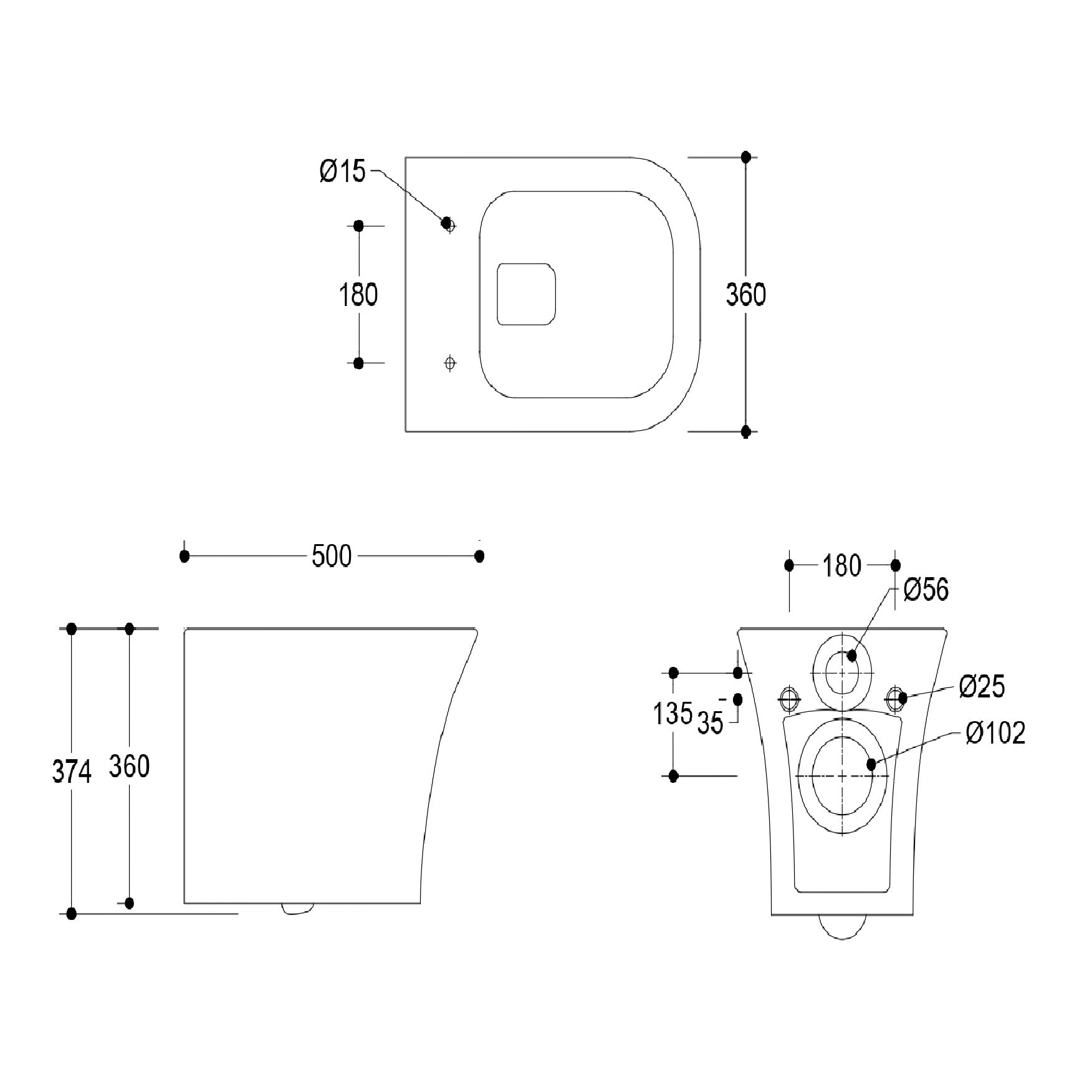 Venice Rimless Wall Hung Toilet with Soft Close Seat Options - White