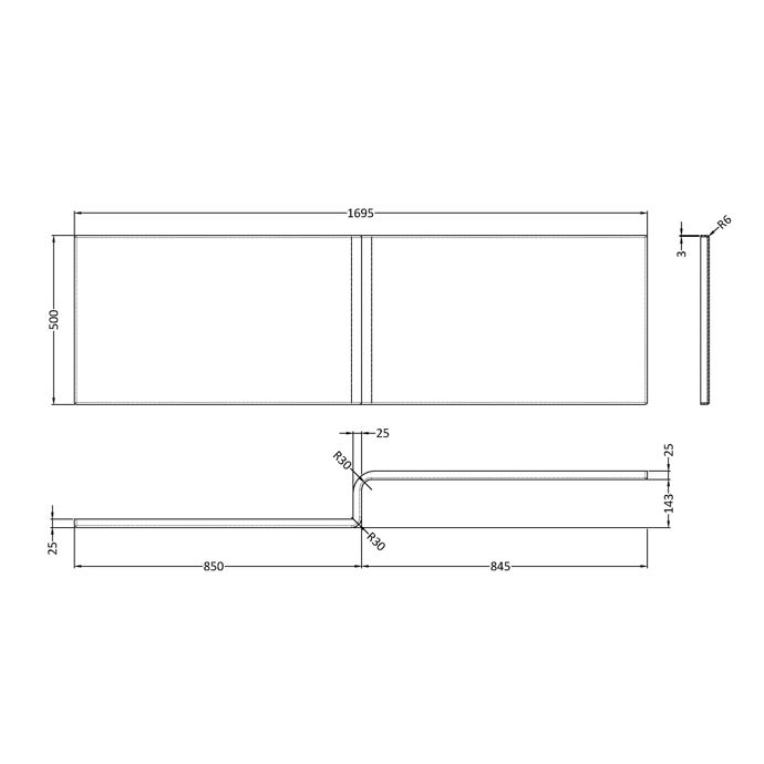 Varese L Shaped Front Bath Panel - White