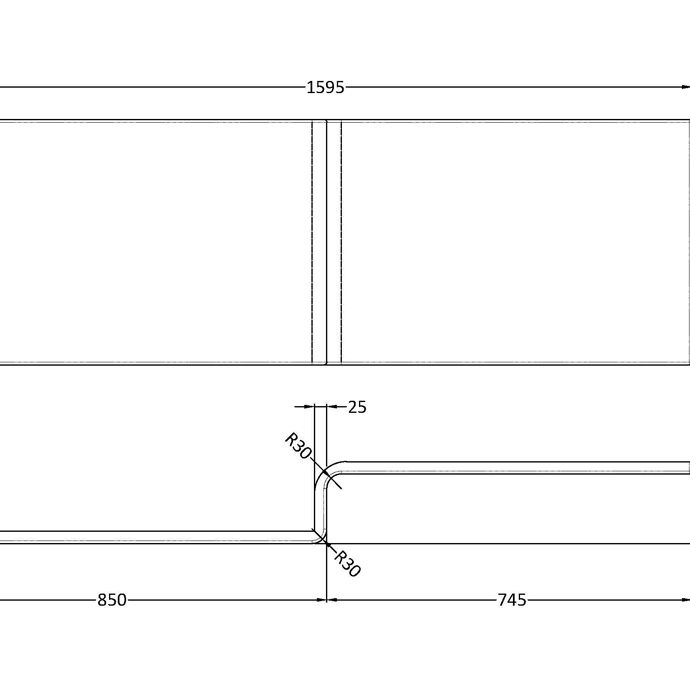 Home4Less L Shaped Front Bath Panel - White