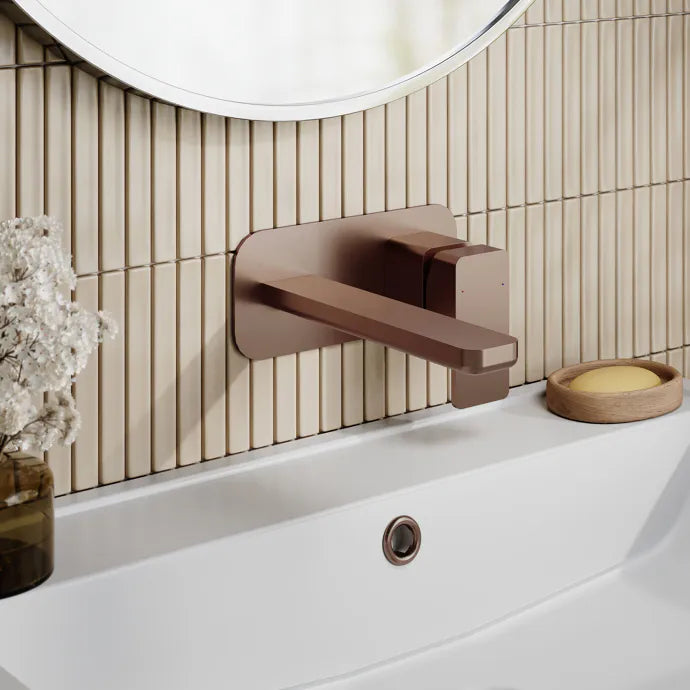 Sterling 2 Hole Wall Mounted Basin Mixer Tap With Plate